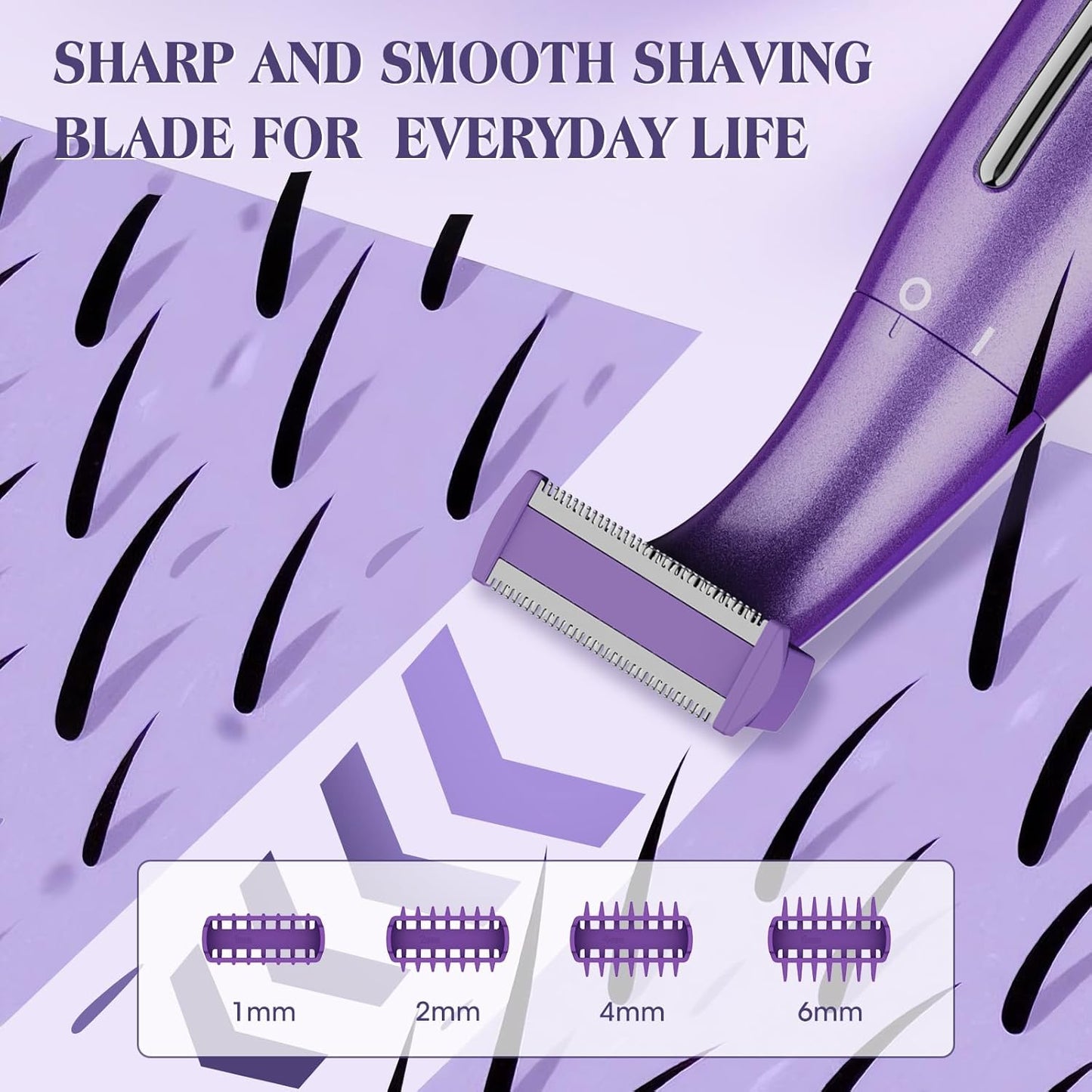 Electric Razor for Women - 6-in-1 Bikini Trimmer & Shaver for Body, Face, Eyebrow Hair Removal | IPX5 Waterproof