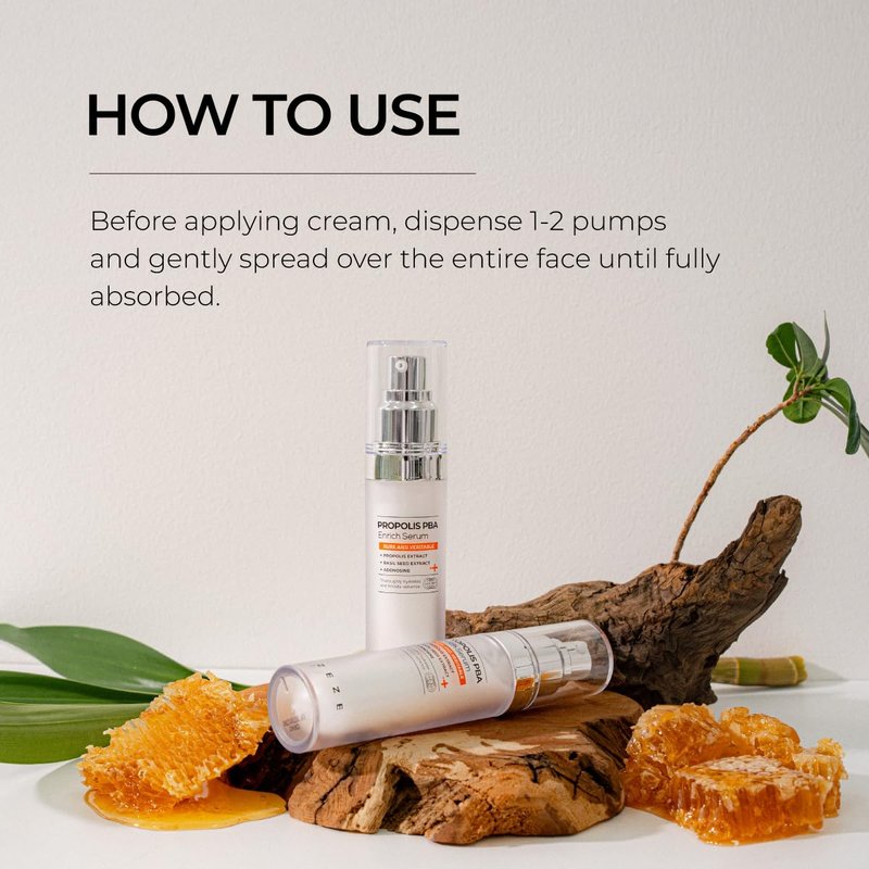 IZEZE PROPOLIS PBA Enrich Serum 1.01 fl.oz, 30 ml | Rich Nourishment for Glow Skin, Deep Hydration, Korean Skincare Niacinamide Serum, Skin Elasticity