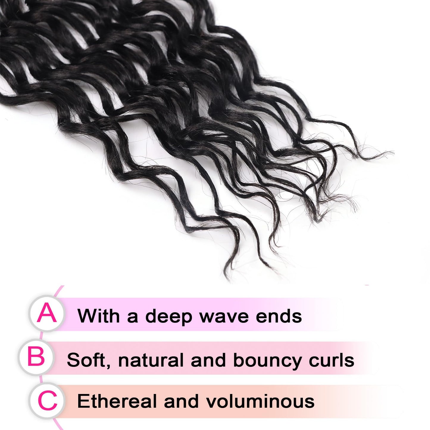 30 Inch Long Goddess Box Braids Crochet Hair for Black Women 7 Packs Box Braids with Curly Ends Pre Looped Wavy Crotchet Braid (1B)