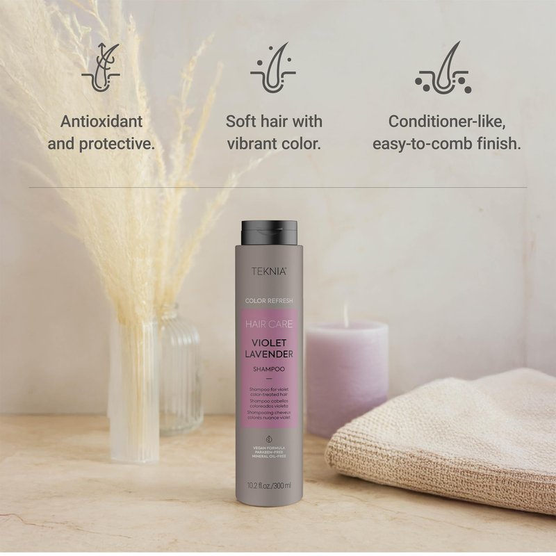 LAKMÉ Teknia Violet Lavender Color Refresh Shampoo, Color Depositing Shampoo for Purple Hair, 10.2 Fl Oz