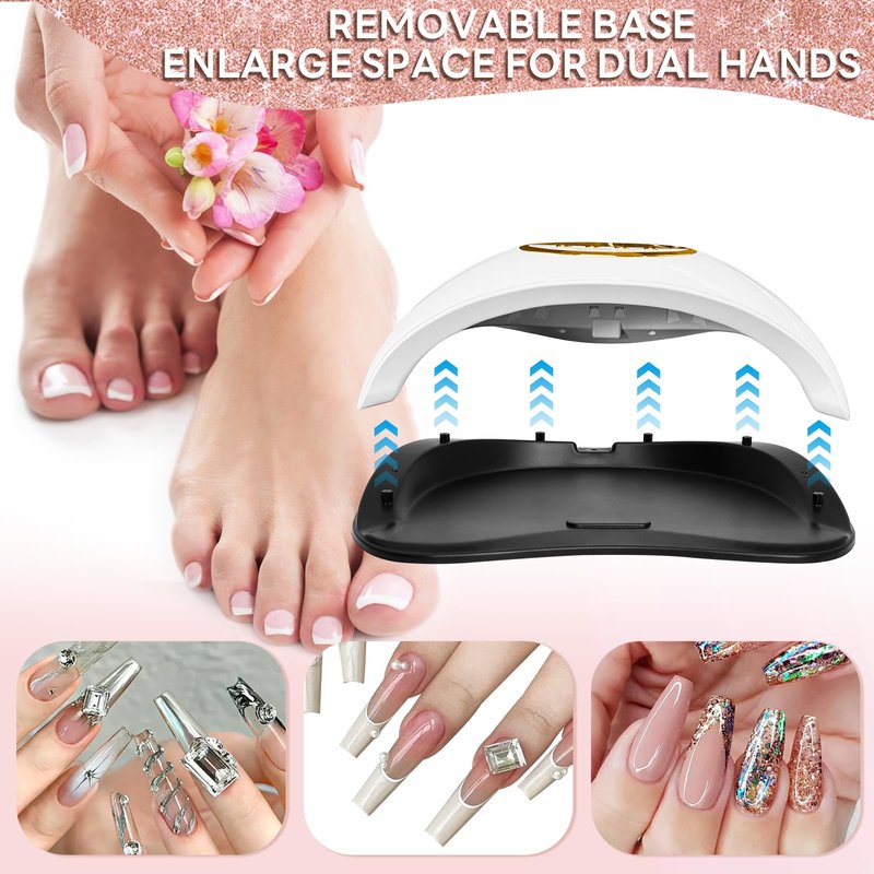 HeerMua Professional UV Light for Nails, 268W LED UV Nail Lamp for Gel Nail Polish with 4-Timer Auto Sensor, Large Space Gel Nail Lamp for 2 Hands with 69 PCS LED Beads, Nail Dryer for Salon & Home
