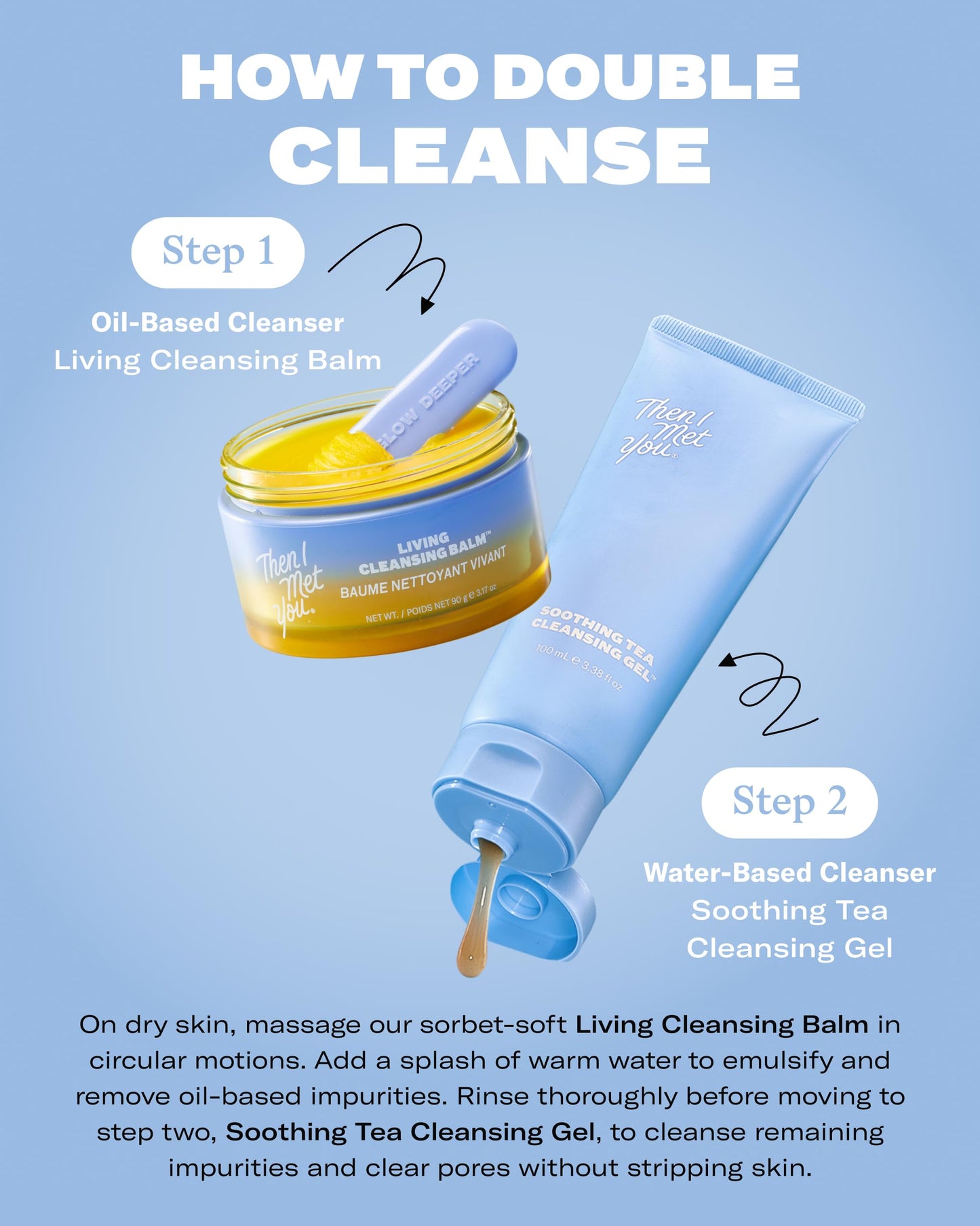 Then I Met You Soothing Tea Cleansing Gel, Vegan-Cruelty-Free Korean Skincare Cleanser with Fermented Rice, Centella, Hydrating Licorice, Glycerin, Exfoliator for Clear Skin Makeup Removal, 3.38 oz