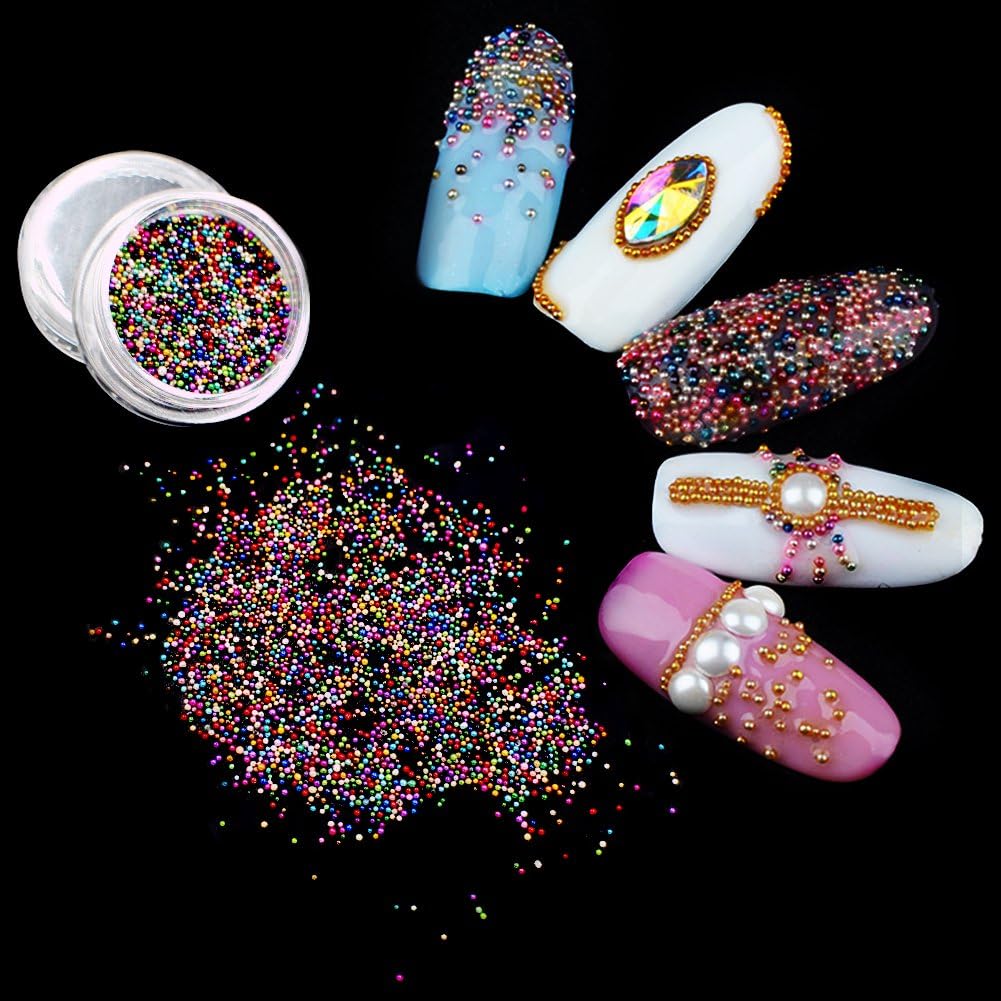 12 Colors Nail Art Caviar Beads 3D Craft Micro Eye Makeup Gems Decoration