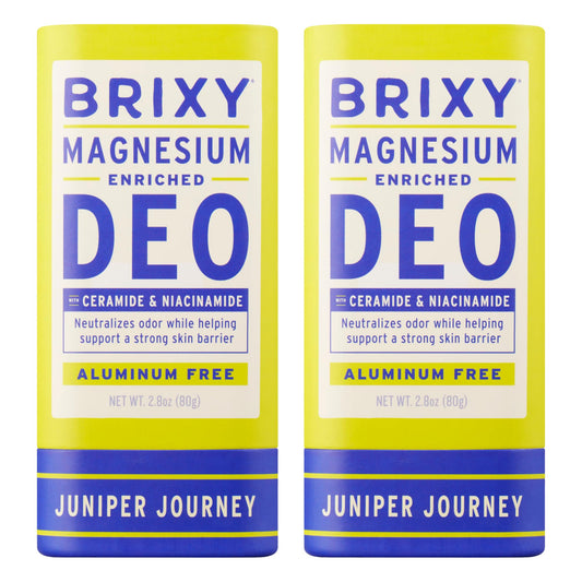 BRIXY Magnesium Deodorant, Ceramide & Niacinamide, Aluminum Free, Baking Soda Free, Plastic Free Packaging, Vegan and Certified Cruelty Free, Patent Pending