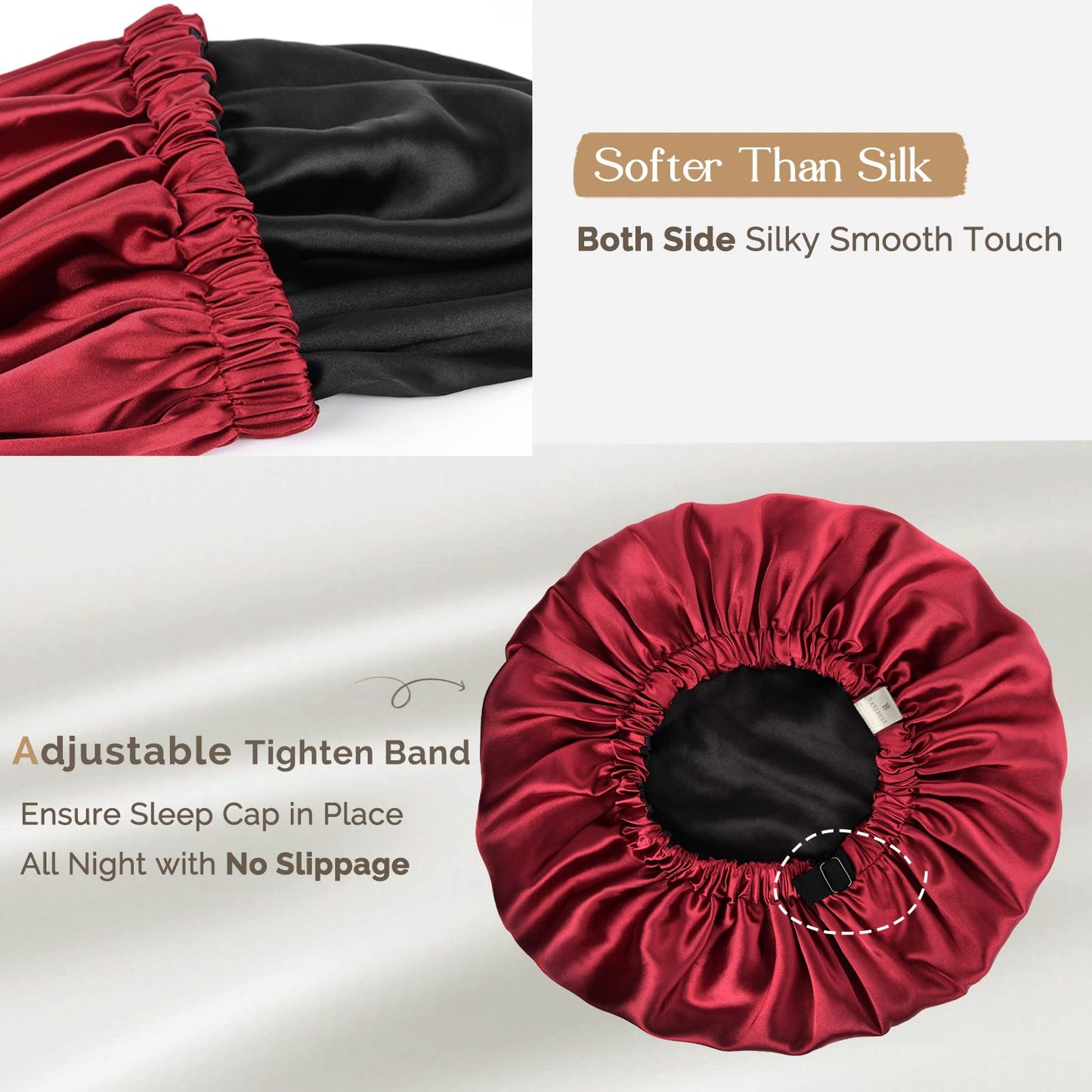 YANIBEST Satin Bonnet for Sleeping Women Men, Adjustable Hair Bonnet