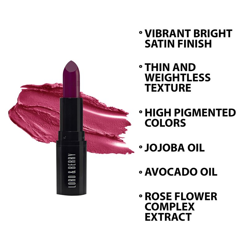 Lord and Berry Absolute Velvet Lipstick - Makeup Lipstick with Jojoba Oil, Avocado Oil and Rose Flower Extract - 7438 Renaissance - 0.14 oz