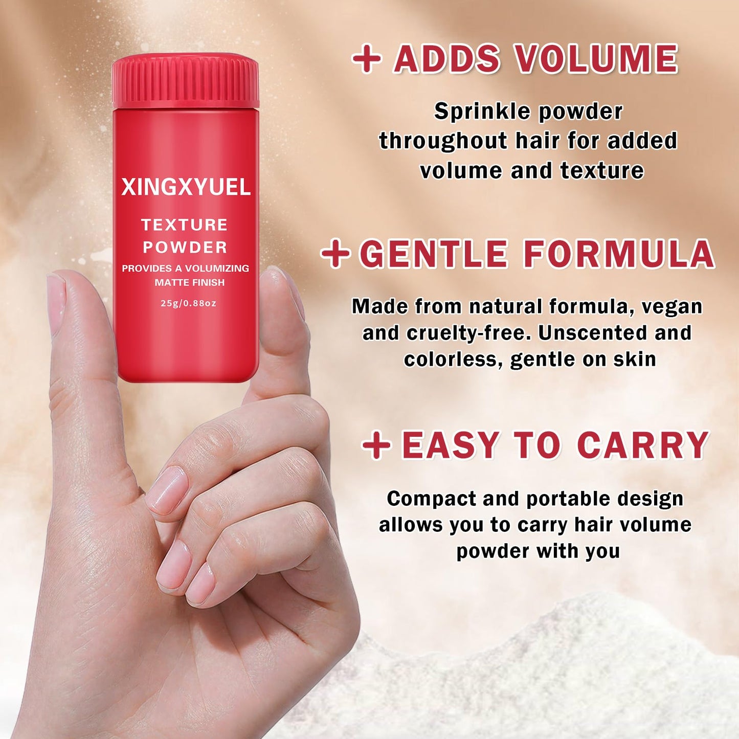 XINGXYUEL 2PCS Mattifying Volume Fluffy Hair Texture Powder for Oil Control and Hair Styling Volumizing Texturizing Powder for Men Women 0.88 oz