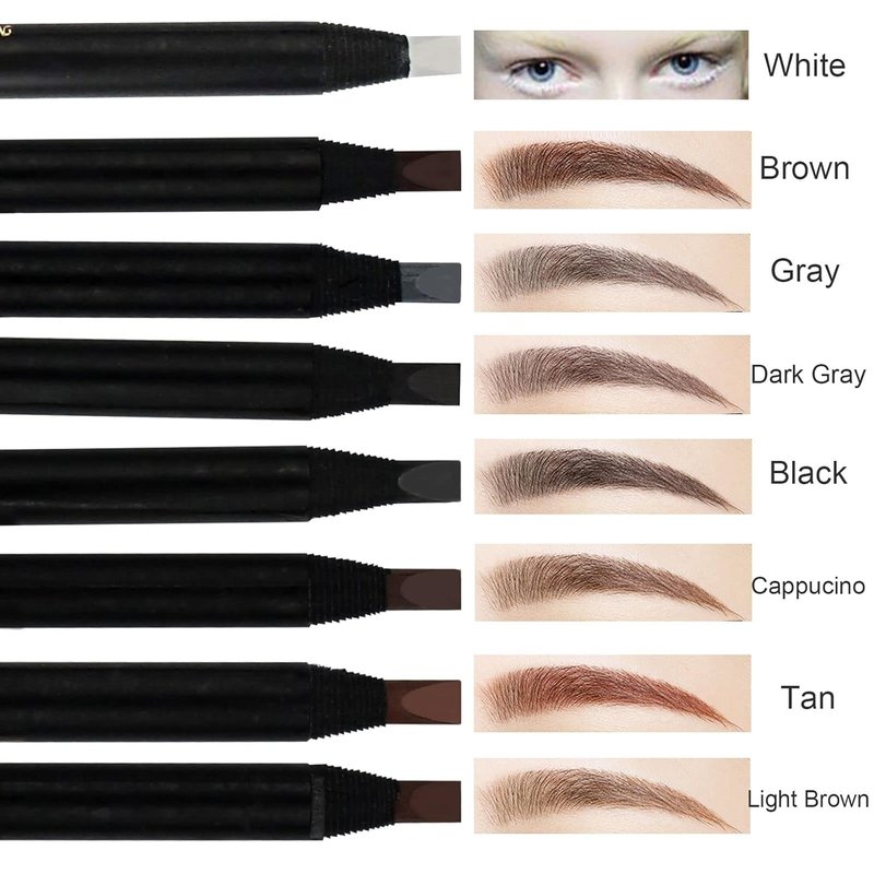Microblading Eyebrow Pencil Set - Waterproof Pull Cord Peel-Off Brow Pencils for Marking & Filling | 5pcs, Black