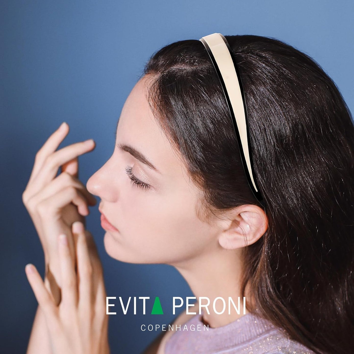 Evita Peroni Headband for Glasses - Stylish Black & Off White Hair Accessory | Comfortable Non-Slip Design