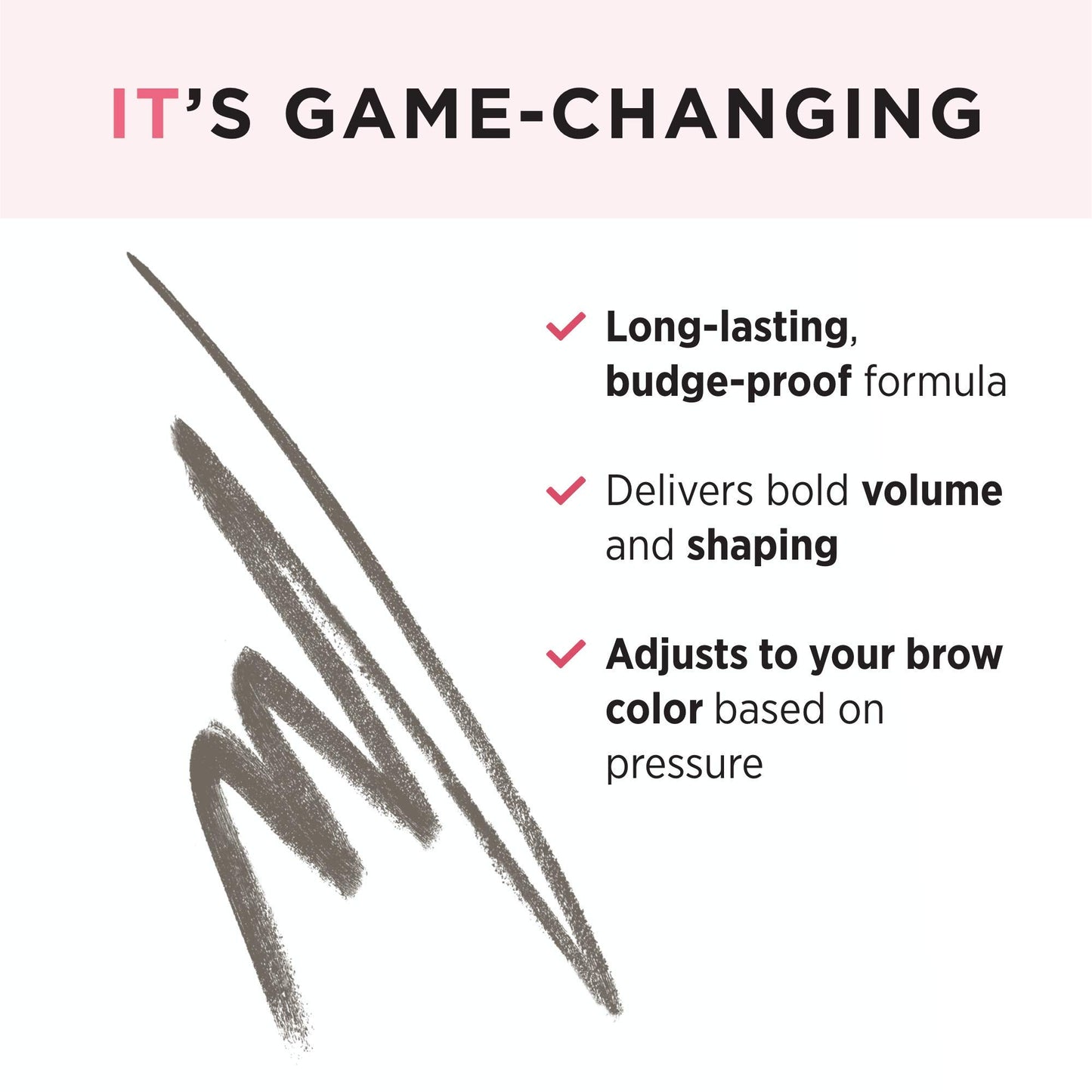 IT Cosmetics Brow Power Eyebrow Pencil - Universal Shades, Long-Lasting, Budge-Proof, Easy to Apply, Mimics Real Hair, Nourishing Biotin, Pressure Responsive Application, Built-in Spoolie Brush