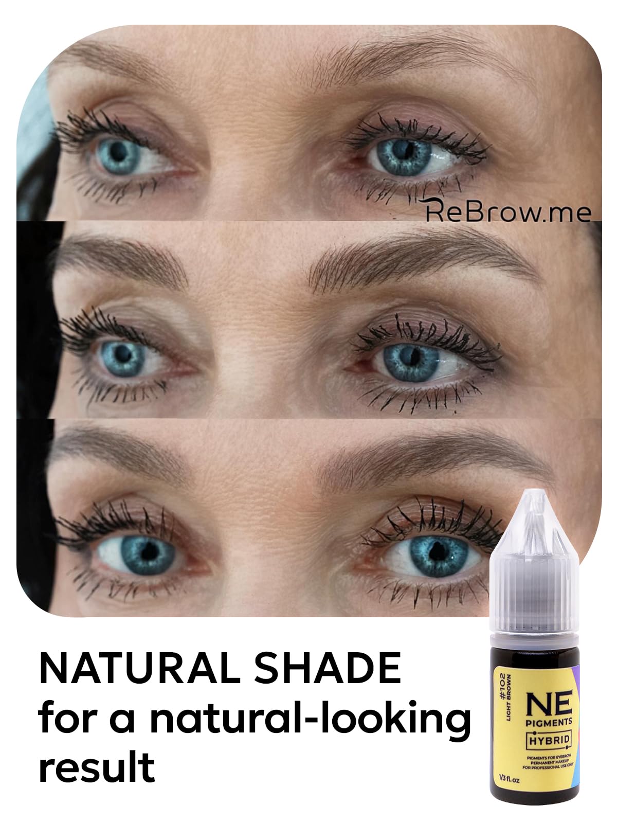 #102 Light Brown - by Elena Nechaeva - Microblading Ink for Eyebrows - Permanent Makeup - Professional Tattoo Pigment