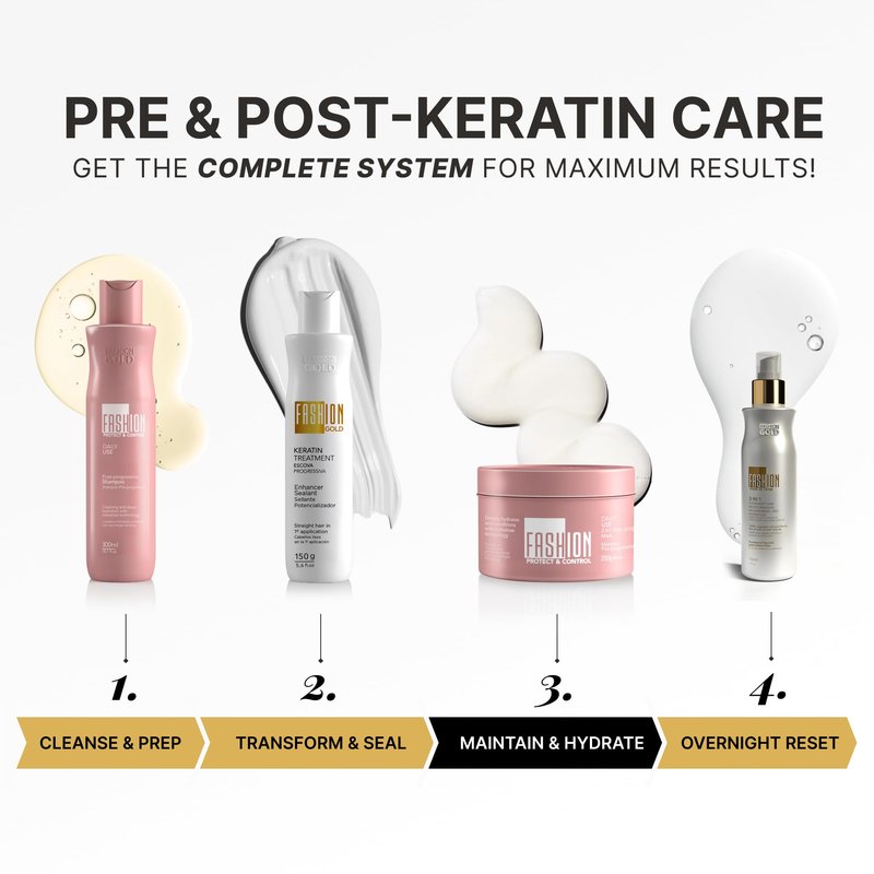 Fashion Gold, Hair Mask for Damaged Hair, Ideal as Post Keratin Treatment, Tratamiento para Cabello Seco y Maltratado, Hair Mask for Dry Damaged Hair and Growth, Mascarilla para el Cabello, 500g