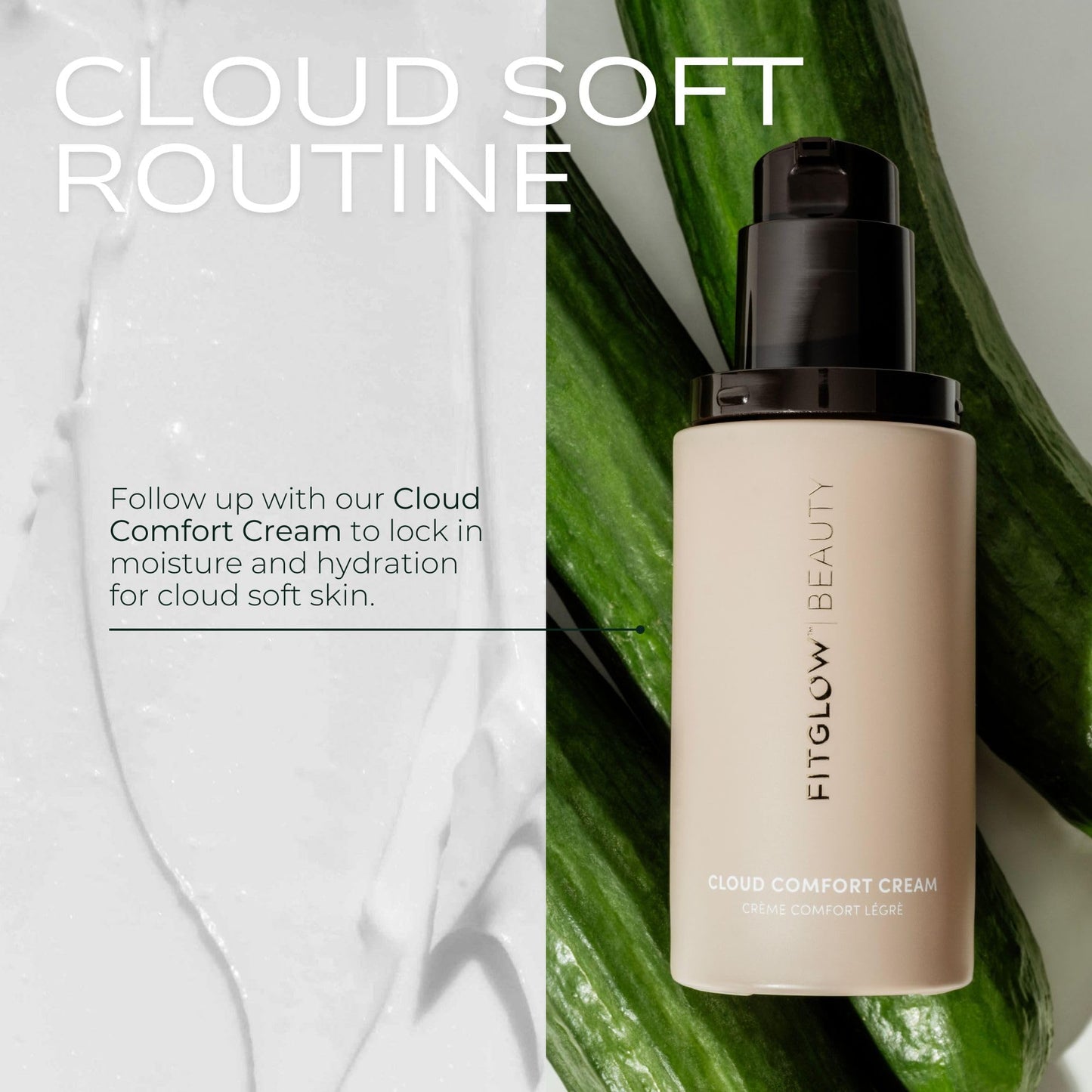 Fitglow Beauty Calm Cleanser | Gentle Milky Face Cleanser for Sensitive Skin | Hydrating & Balancing Facial Wash with Ceramides & Cucumber | Makeup Remover | Plant-Based, Fragrance-Free | 120ml