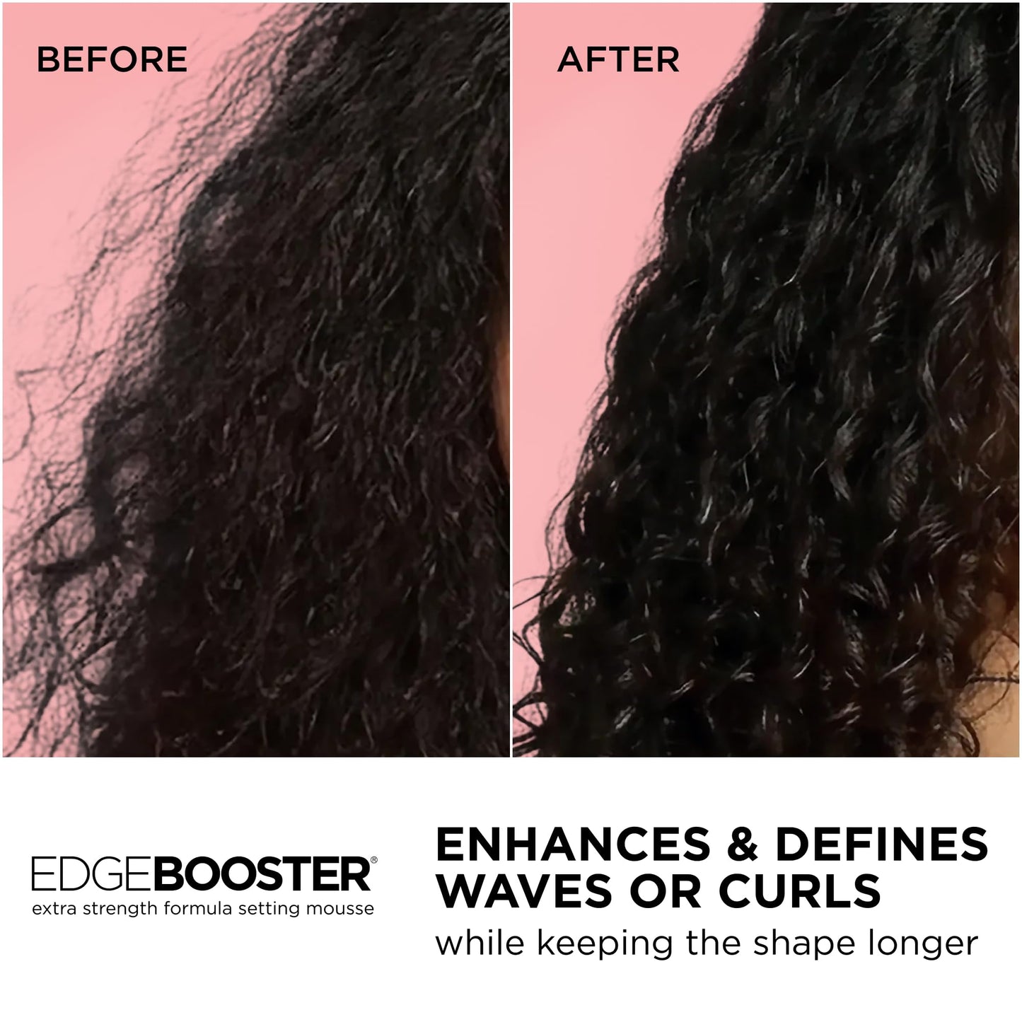 Style Factor EDGE BOOSTER Extra Strength Setting Mousse Travel Size – Frizz Control, Extra Volume, and Conditioning – 2.5oz Hematite Mousse for Curly Hair