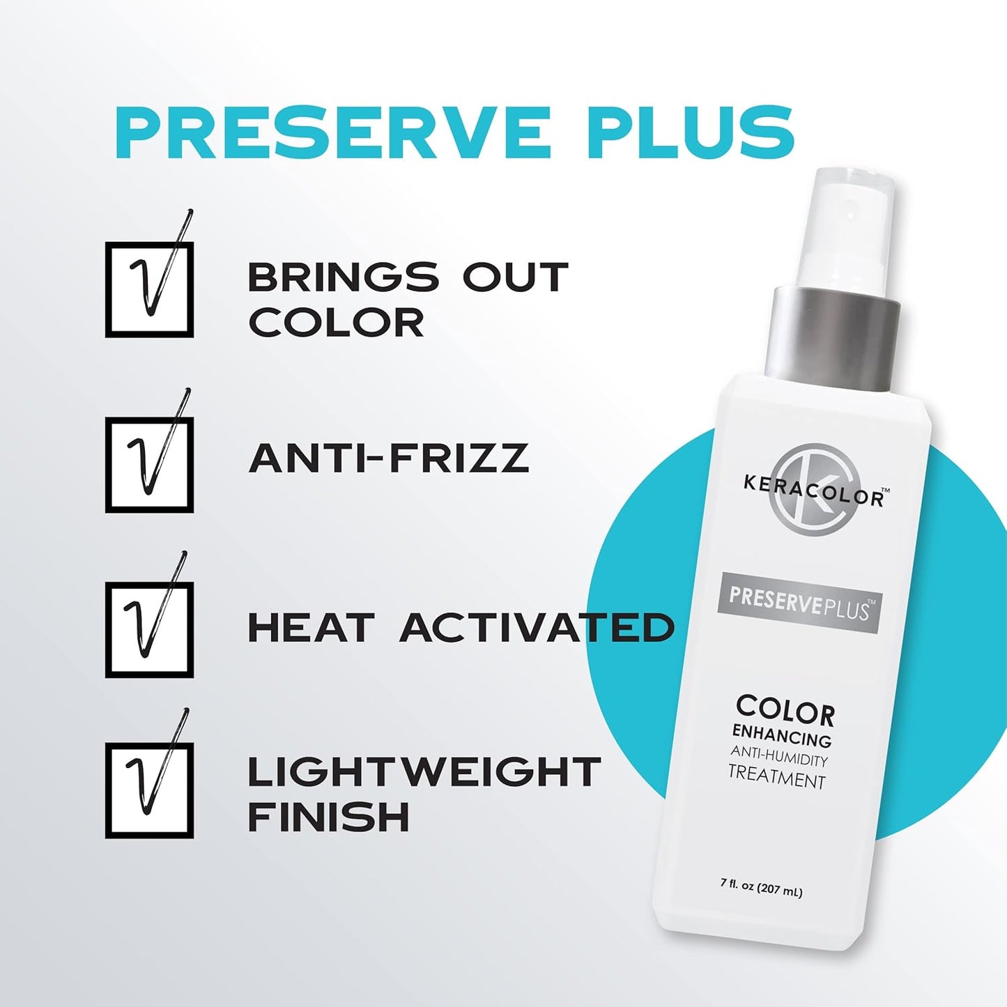 Keracolor Preserve Plus Color Enhancing Treatment - Anti-Humidity Frizz Control, 7 fl. oz.