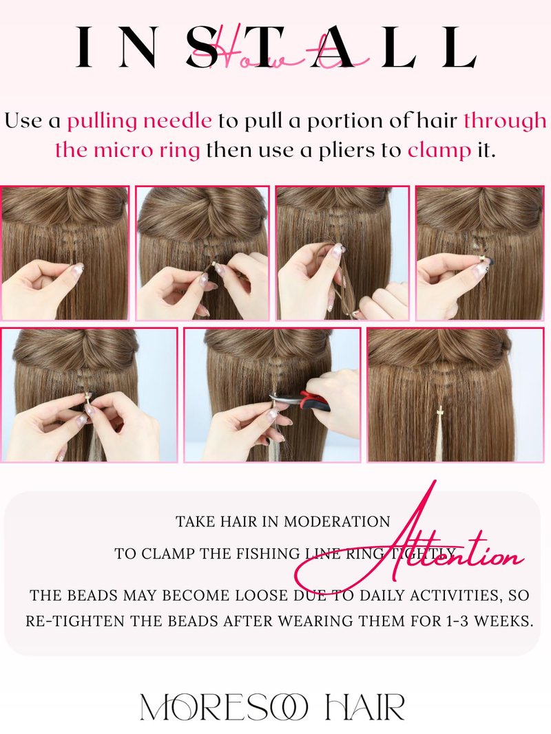 Moresoo I Tip Hair Extensions Human Hair Light Brown with Platinum Blonde Highlight Itip Human Hair Extensions Brown I Tip Extensions Real Human Hair for Women 40G/50S 20 Inch
