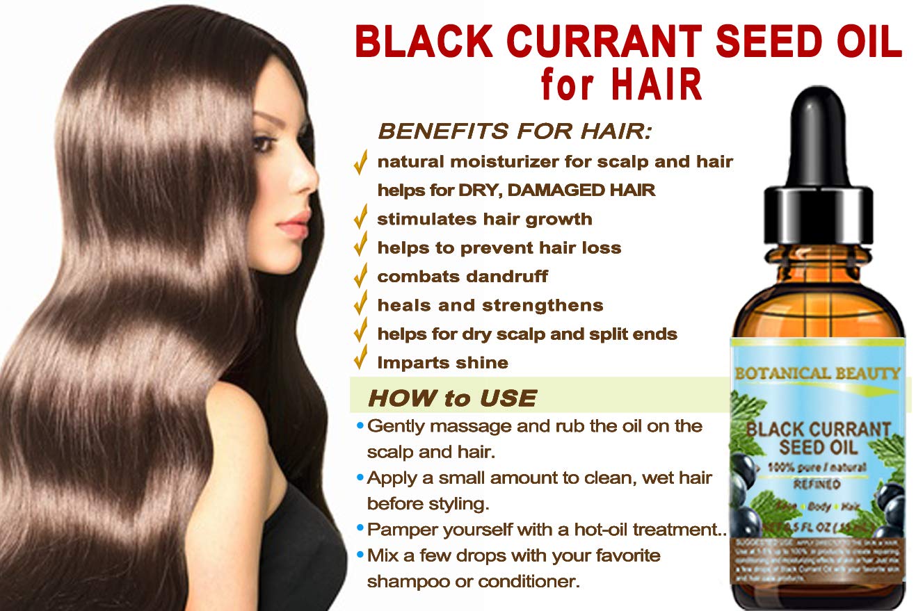 Botanical Beauty BLACK CURRANT SEED OIL. 100% Pure Natural Undiluted Refined Cold Pressed Carrier Oil for Skin, Hair, Lip and Nail Care (4 Fl Oz)