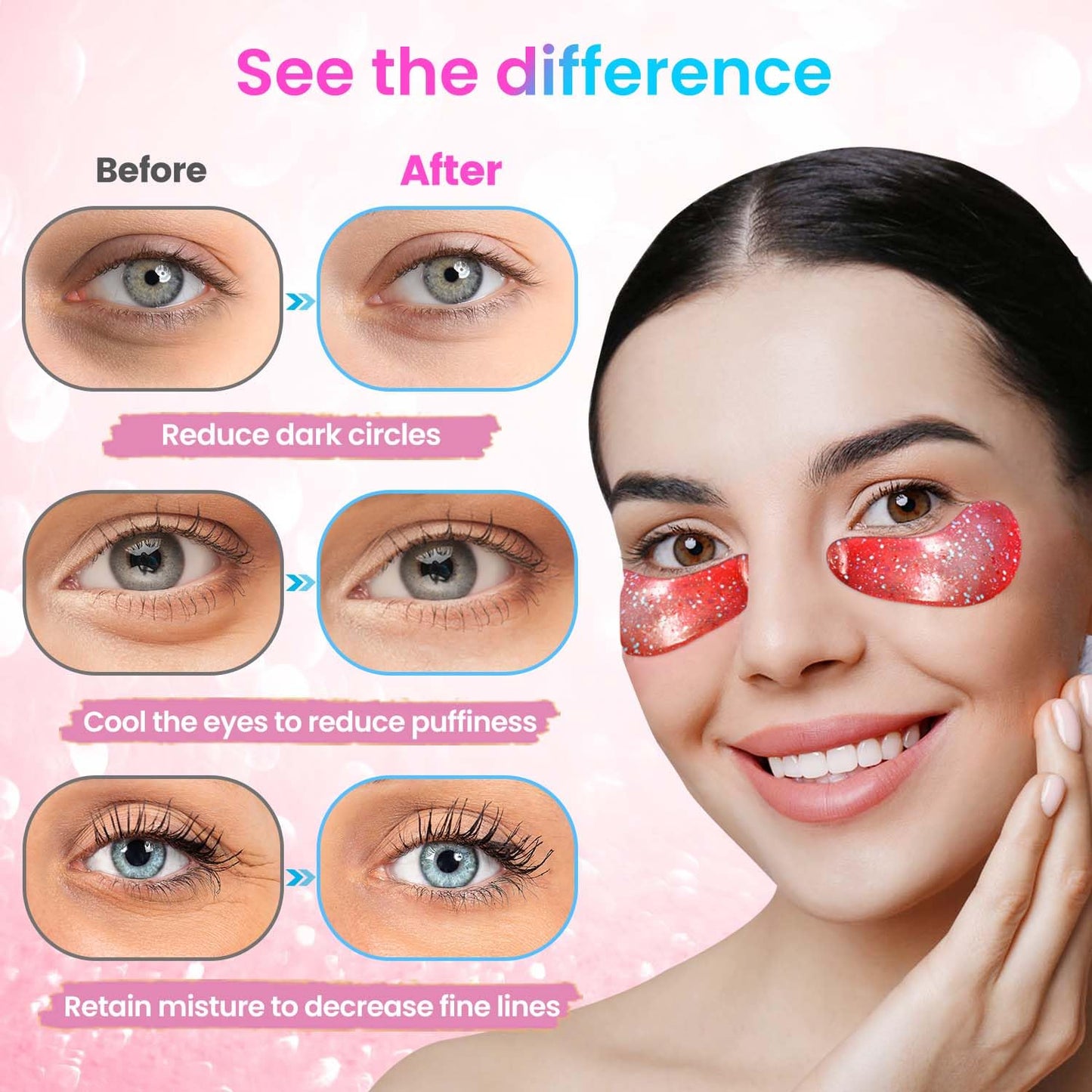 Onespring Eye Masks (36 Pairs) - Under Eye Patches for Relieves Dark Circles, Fine Lines and Puffiness, Revitalizing Eye Gel Pads - Ideal for Daily Skin Care & Gift Choice