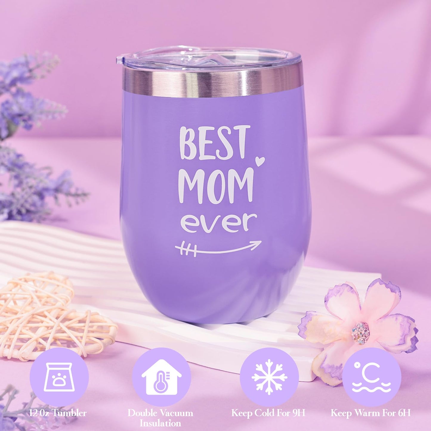 Birthday Gifts for Mom from Daughter Son, Lavender Relaxing Basket Gifts Set with Luxury Flannel Purple Blanket for Women, Great Birthday Thanksgiving Christmas Mother's Day Ideas for Mom Wife Her
