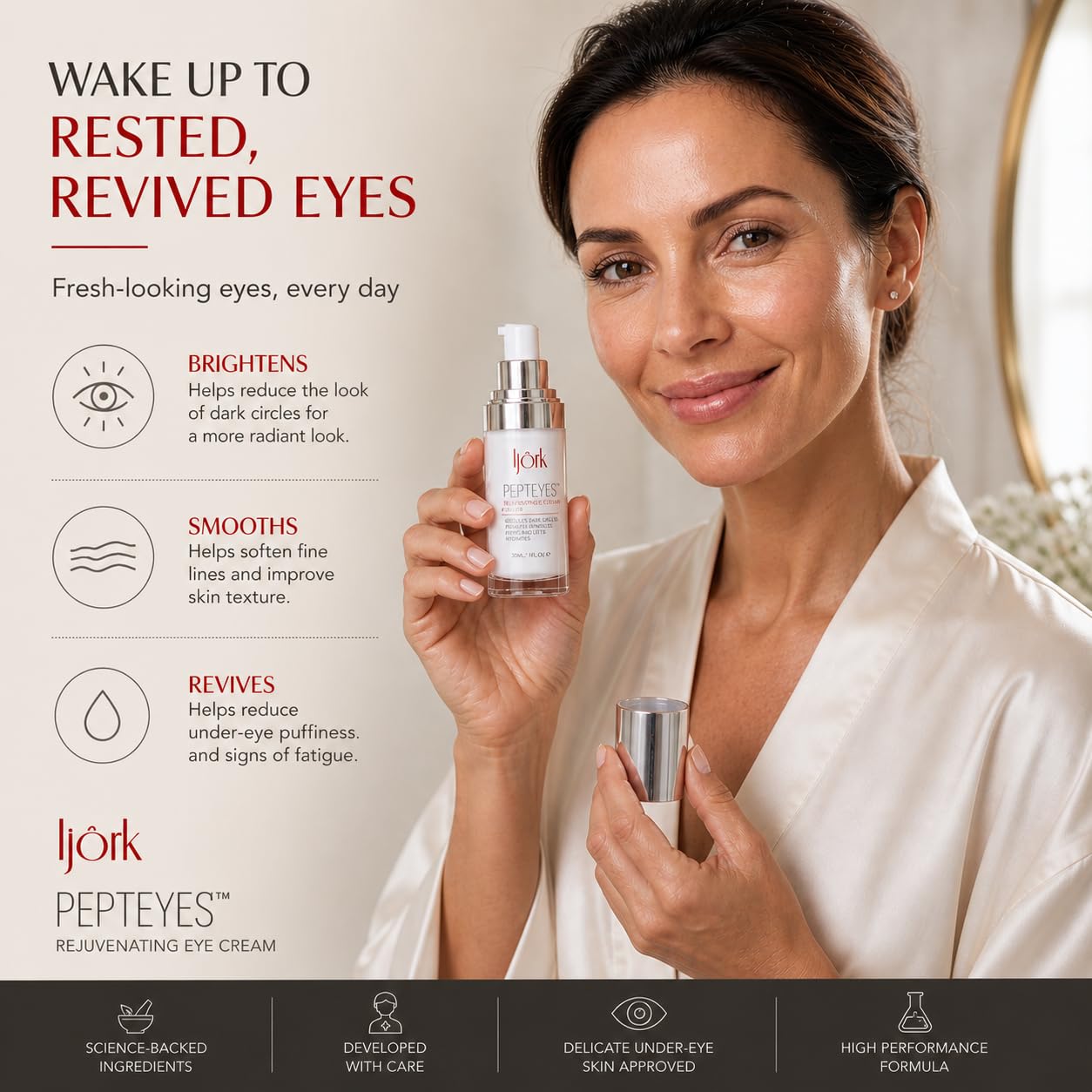 ljörk Dark Circles Under Eye Treatment | Eye Cream Anti Aging for Dark Circles, Bags Under the Eyes and Reducing Wrinkles