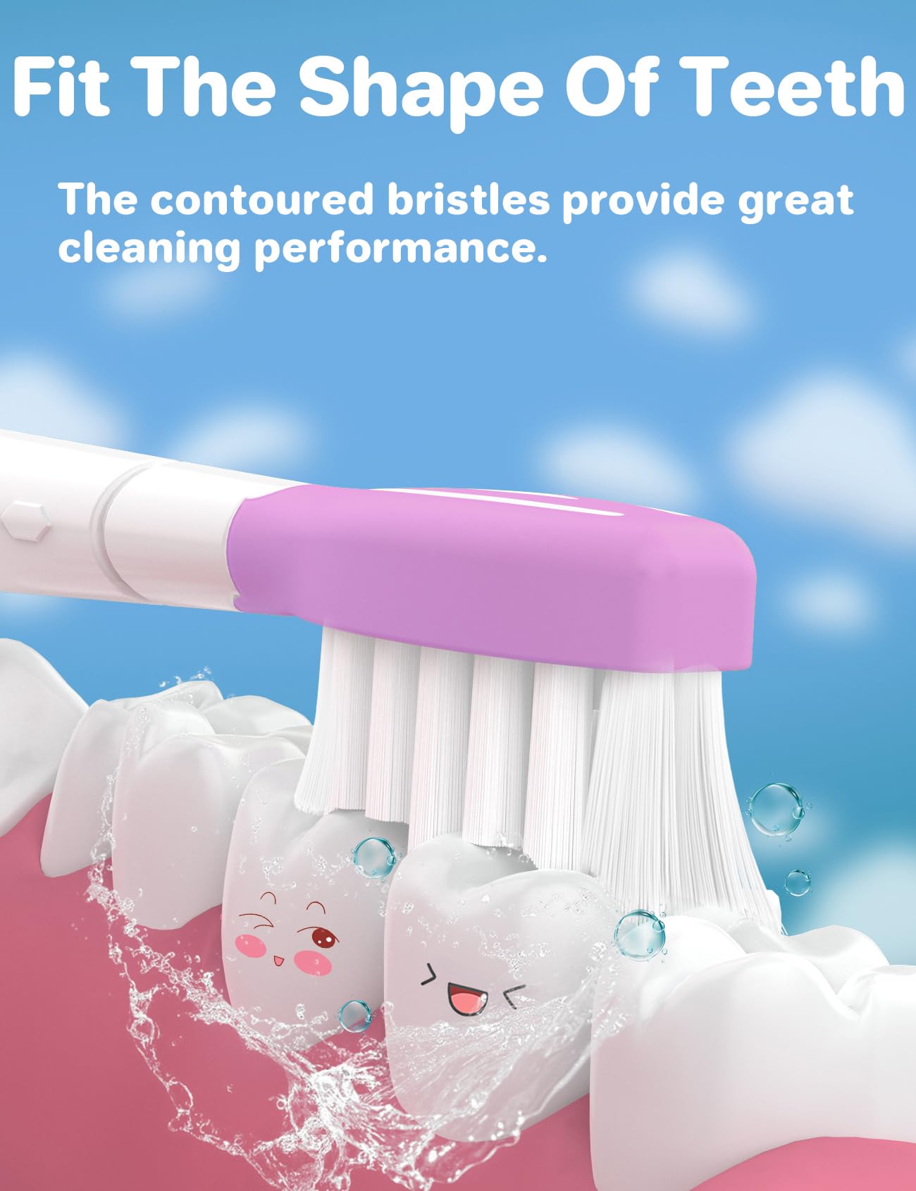 Kids Replacement Heads for Philips Sonicare: 7+ Child Soft Electric Toothbrush Standard Brush Head, Pink & Blue 4 Pack