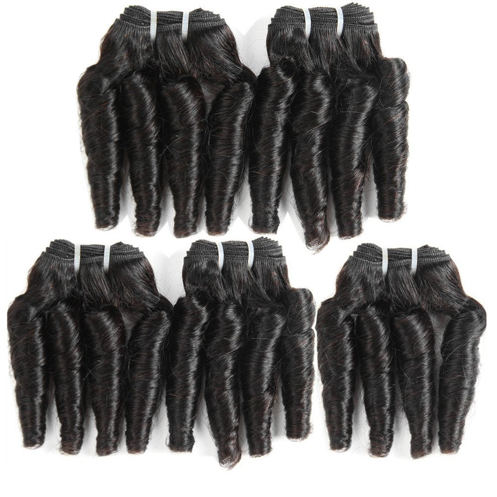 Molefi Brazilian Virgin Funmi Hair Bundles burmese curly bundles human hair 5 Bundles Short Curly Weave 9A Unprocessed Brazilian Human Hair Extensions 50g/pc Full Head Natural Color (8 8 8 8 8 inch)