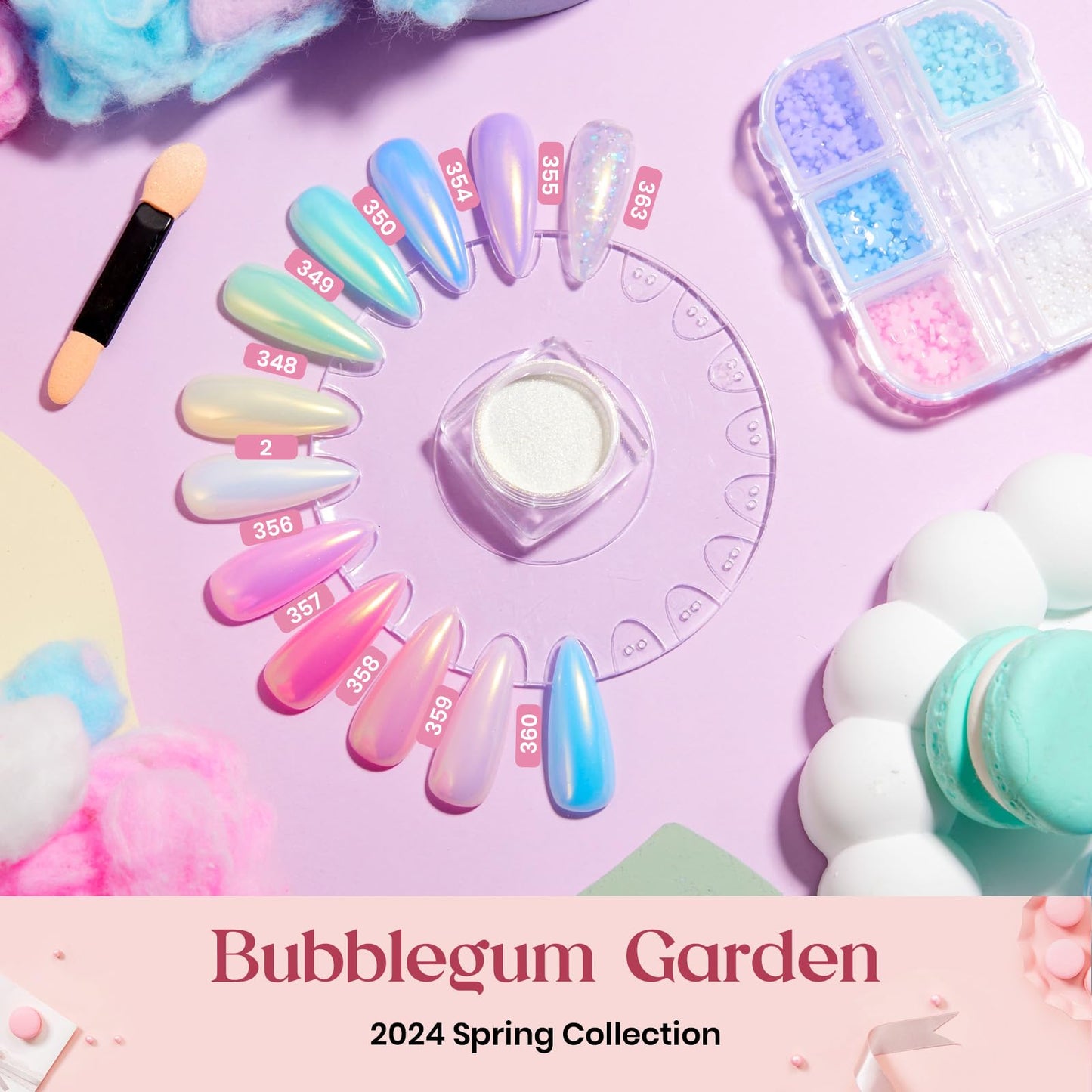 Beetles Poly Extension Gel Nail Kit Bubblegum Garden Chrome Powder Include Nail Kit for Beginners+ 8-in-1 Gel Builder for Nails