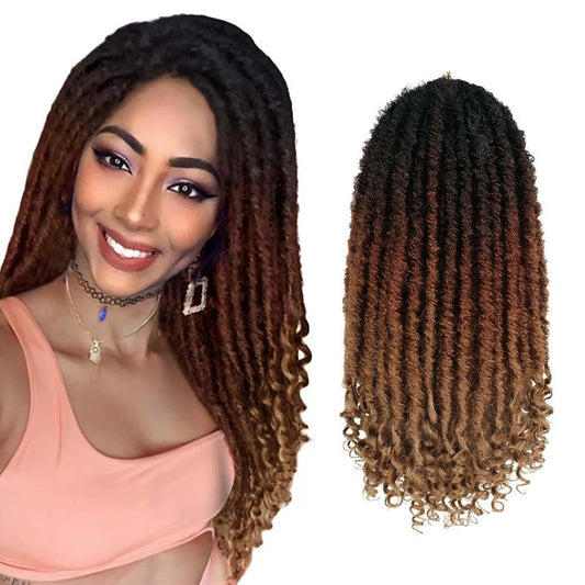 Goddess Locs Crochet Hair 6 Packs, 16 Inch Straight Faux Locs Crochet Braids, Pre-Looped Curly Soft Synthetic Ombre Braiding Hair Extensions for Black Women(16 Inch, 6 Packs, 1B/33/30#)