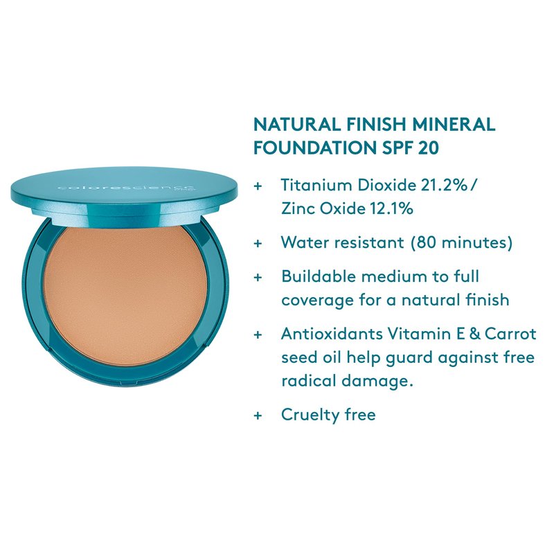 Colorescience Natural Finish Pressed Foundation SPF 20, Light Ivory