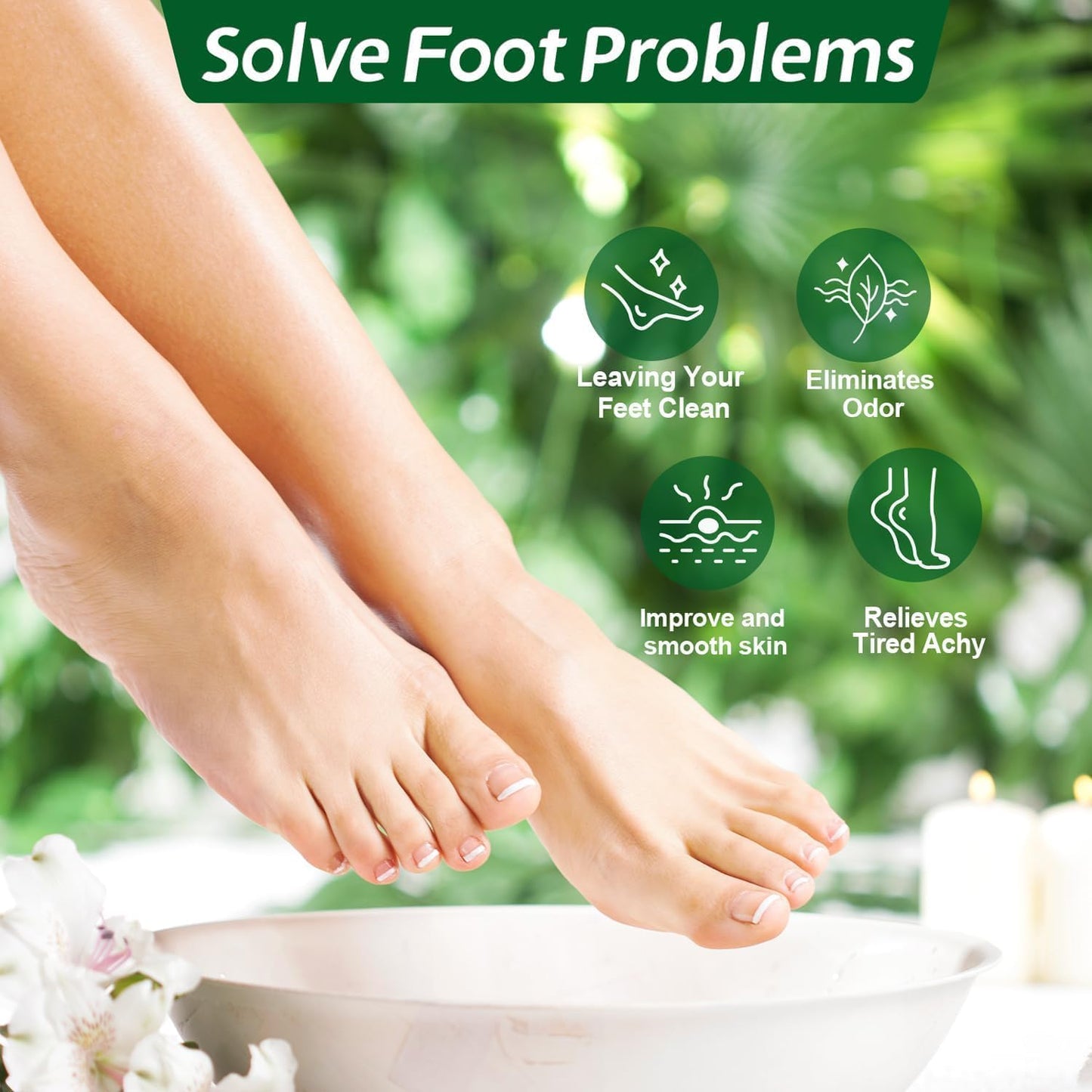 Tea Tree Oil Foot Soak with Epsom Salt, Lavender Oil Foot Soak - For Toenail Repair, Athletes Foot, Softens Calluses, Soothes Sore & Tired Feet, Nail Discoloration, Spa Pedicure Care, pack of 2
