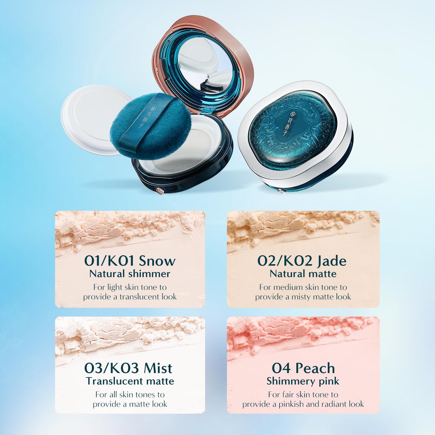 FLORASIS Ultra-light Setting Powder Fairy Peach Blossom Translucent Face Loose Powder for Women 03 Mist