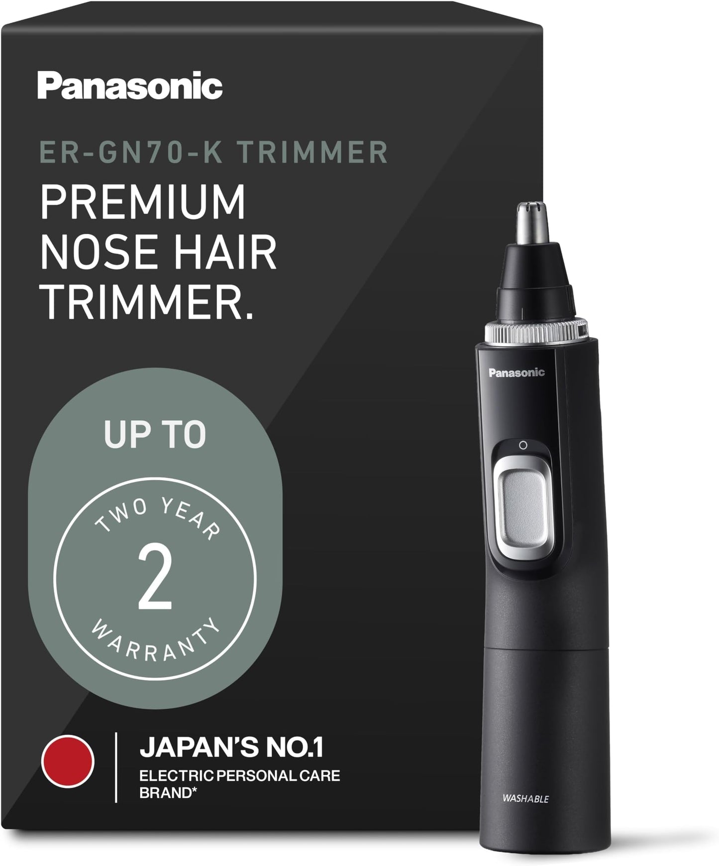 Panasonic Ear and Nose Hair Trimmer for Men with Vacuum Cleaning System,Powerful Motor and Dual-Edge Blades for Smoother Cutting,Wet/Dry – ER-GN70-K (Black),(Pack of 6)