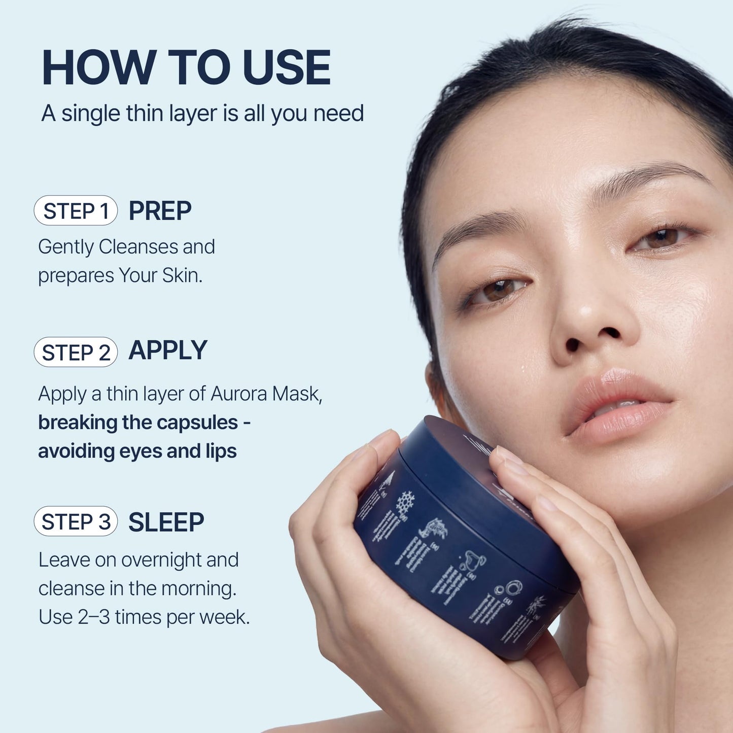 Aurora Glow Capsule Overnight Mask | Overnight Recovery for Glow, Radiance & Glass Skin | Hydrating & Brightening Mask with Vitamin C, Ceramide & 8 Hyaluronic Acids | Korean Skincare (2.1 fl oz)