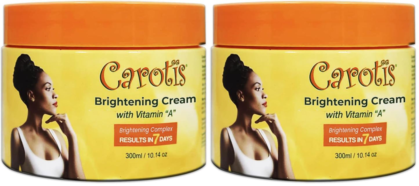 CAROTÏS, Skin Brightening Cream – 300ml / 10.14fl oz – 7 Day Night Cream for Uneven Skin Tone, with Vitamin A (Pack of 2)