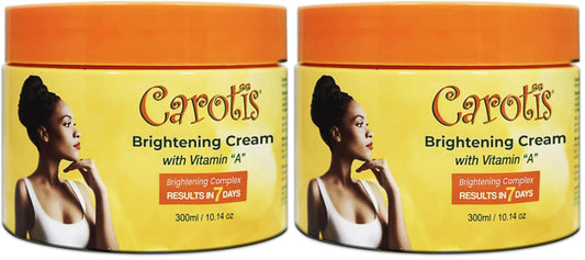 CAROTÏS, Skin Brightening Cream – 300ml / 10.14fl oz – 7 Day Night Cream for Uneven Skin Tone, with Vitamin A (Pack of 2)