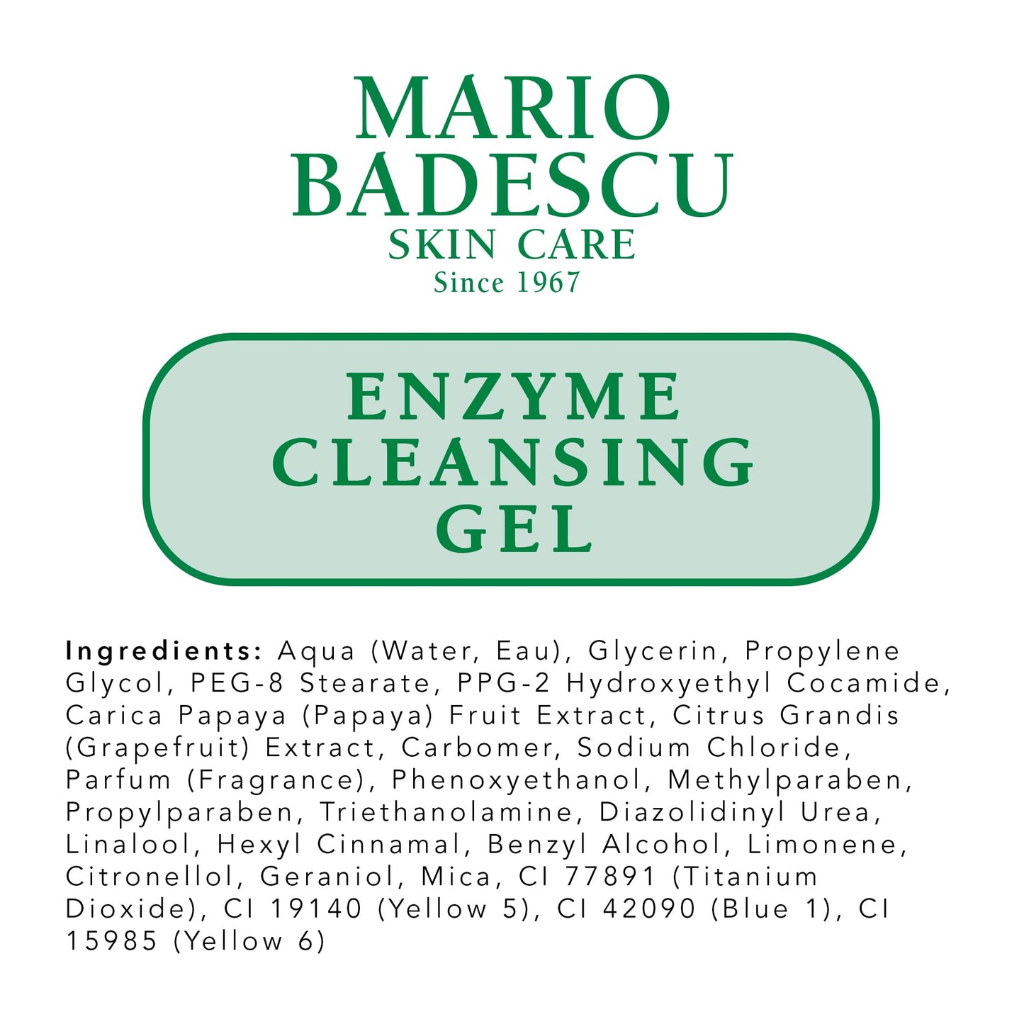 Mario Badescu Enzyme Cleansing Gel Face Wash, Oil-Free Facial Cleanser with Papaya Enzyme & Grapefruit Extract, Exfoliating Skin Care for All Skin Types, Removes Excess Oil & Impurities, 16 Fl Oz