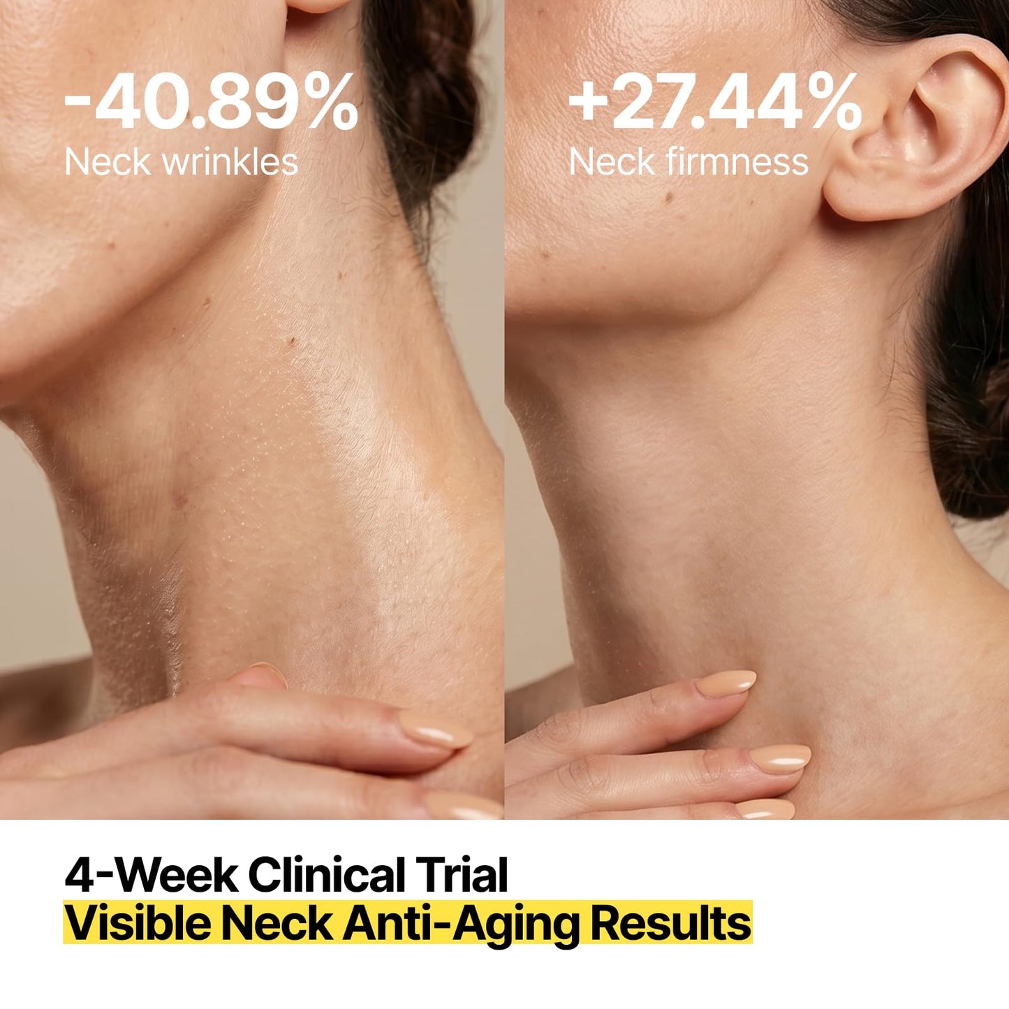 Z:SEA Collagen Cream Neck Mask & 98% Real Gold Serum Set – Treatment Anti-Aging for Crepey Skin & Tech Neck, Firming, Lifting, Hydrating, Eliminate Wrinkle Lines, Peptides, Hyaluronic Acid, 5Ct