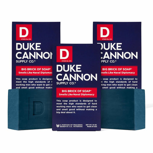 Duke Cannon Supply Co. Big Brick of Soap for Men – Naval Diplomacy, Refreshing Ocean Scent, Extra Large 10 oz Bars, 3-Pack