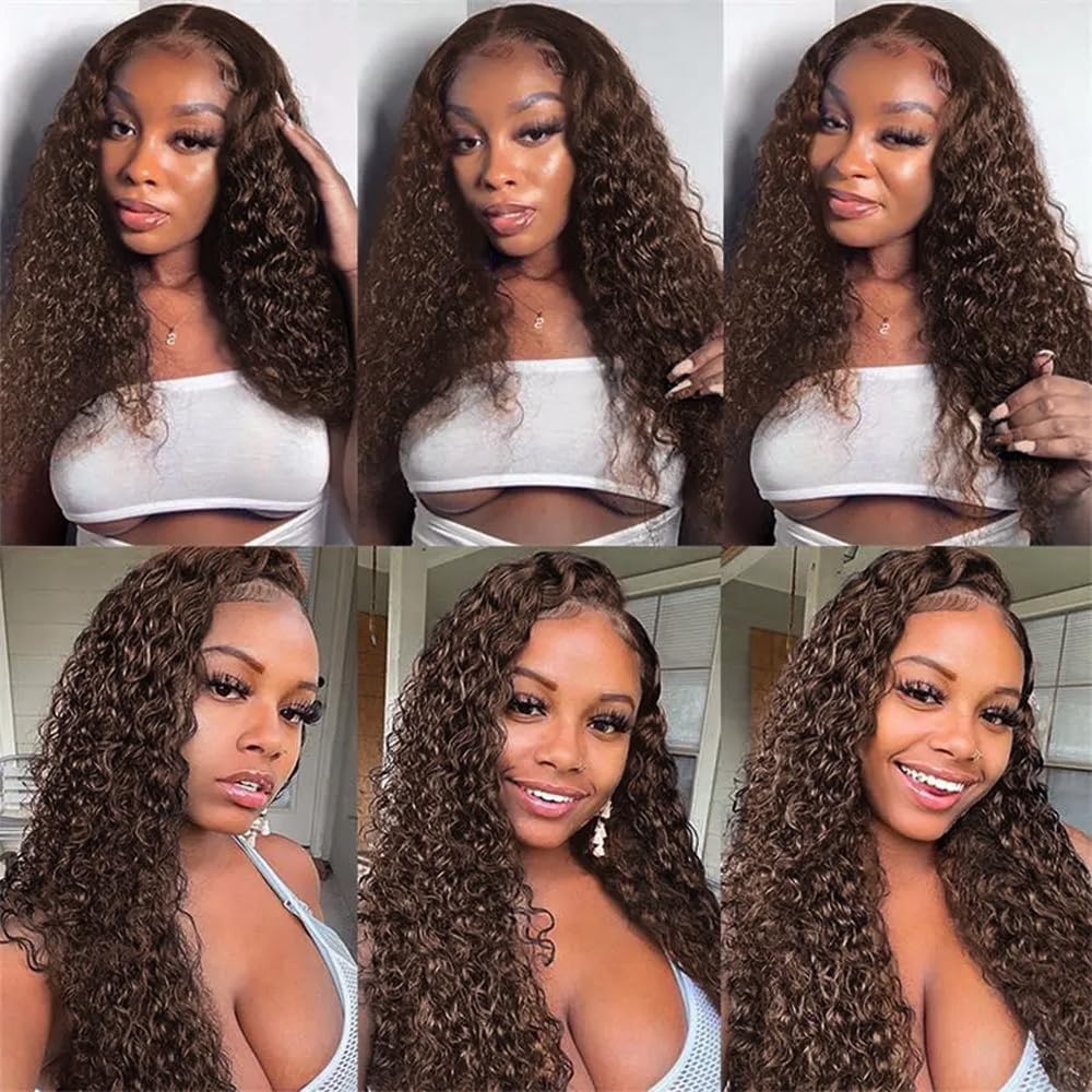 #4 Bundles Dark Brown Deep Wave Bundles 18 20 22 inch Brazilian Unprocessed Virgin Brown Deep Wave Bundle