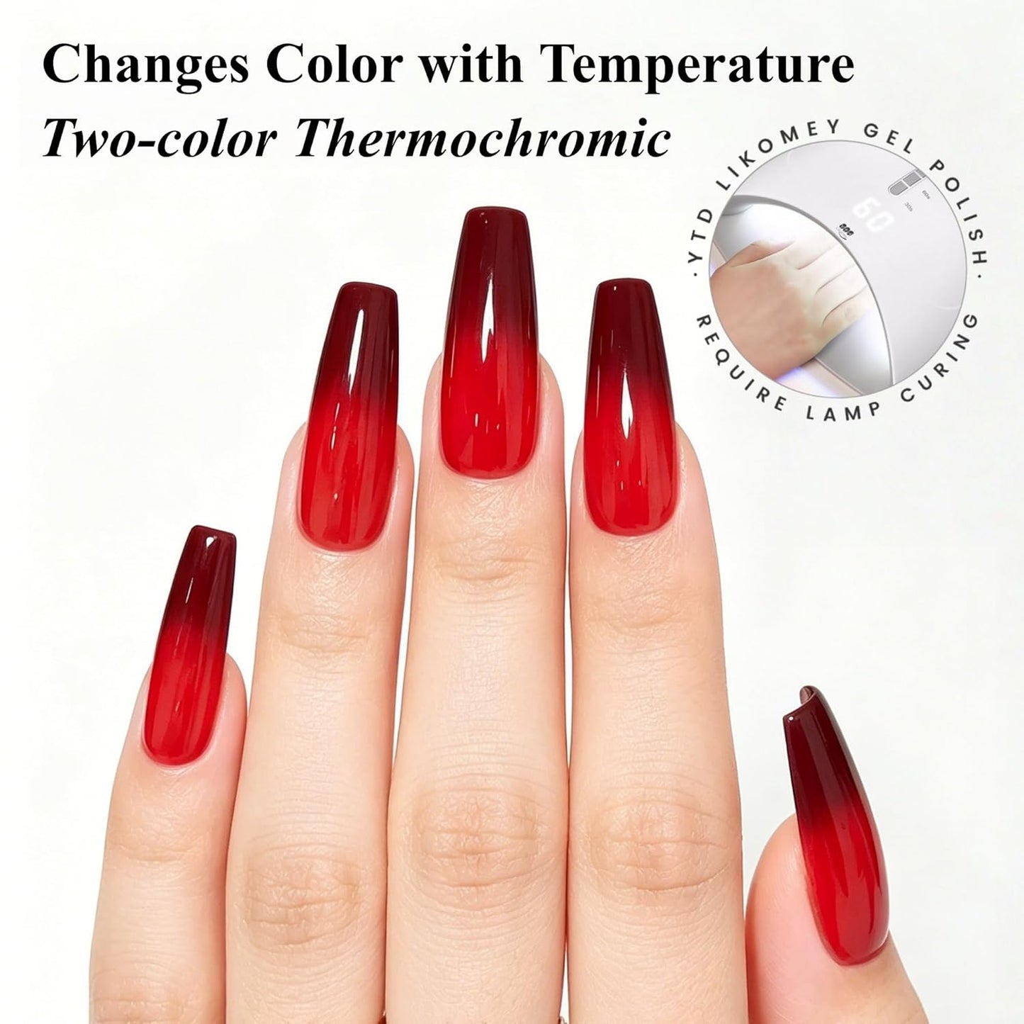 Color Changing Gel Nail Polish Set - 6 Summer Mood Colors | Thermal UV Gel Kit with Base & Top Coat, 8 Pcs 7.5 ml