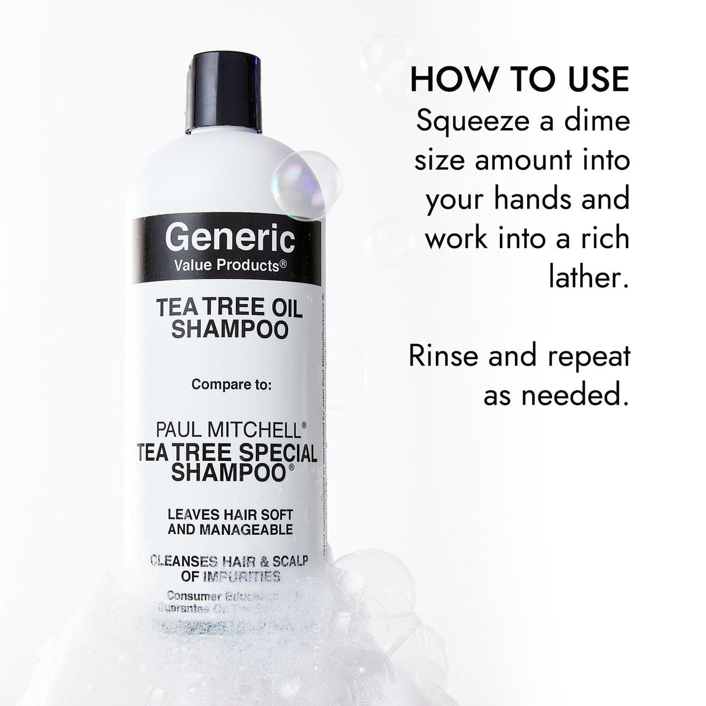 Generic Value Products Tea Tree Oil Shampoo, Leaves Hair Soft and Manageable, Leaves Scalp Clean and Tingling