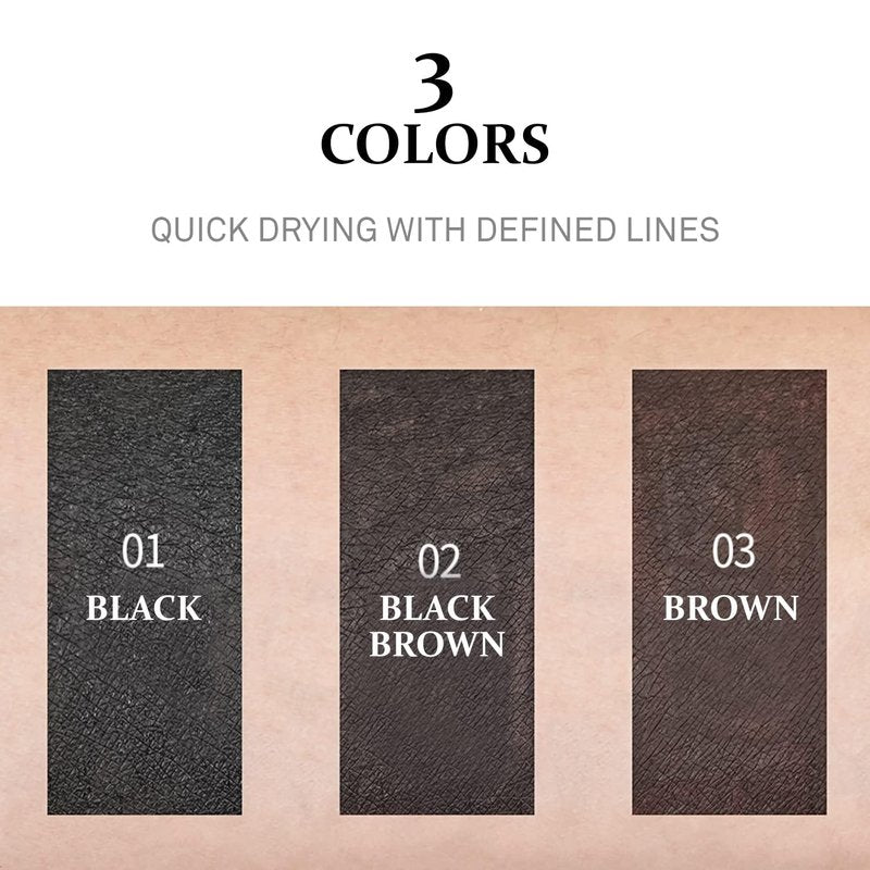 COSNORI Superproof Brush Eyeliner 02 Black Brown - 24h Pen Eyeliner – Super Slim Lasting Liquid Eye Liner - Smudge, Budge Resistant Wear – Allergen Free - 0.02 fl.oz.