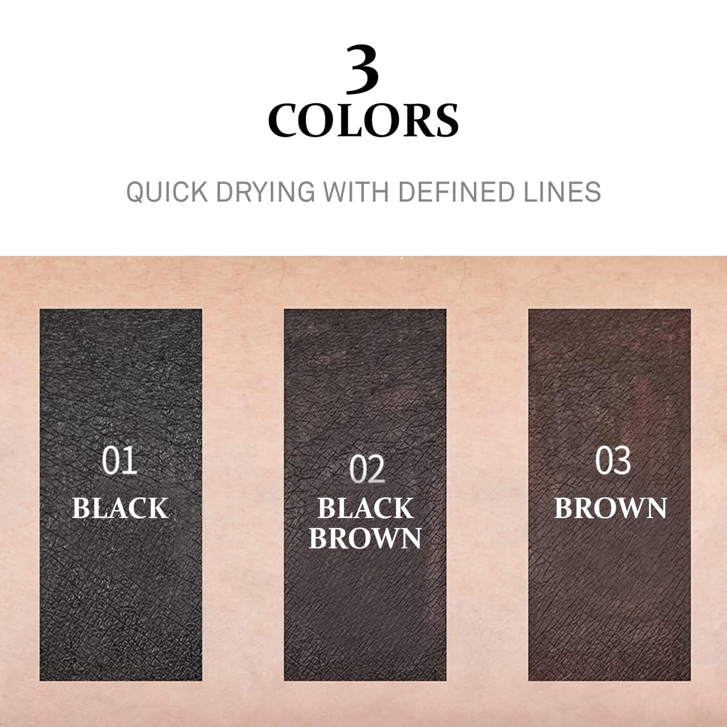 COSNORI Superproof Brush Eyeliner 02 Black Brown - 24h Pen Eyeliner – Super Slim Lasting Liquid Eye Liner - Smudge, Budge Resistant Wear – Allergen Free - 0.02 fl.oz.