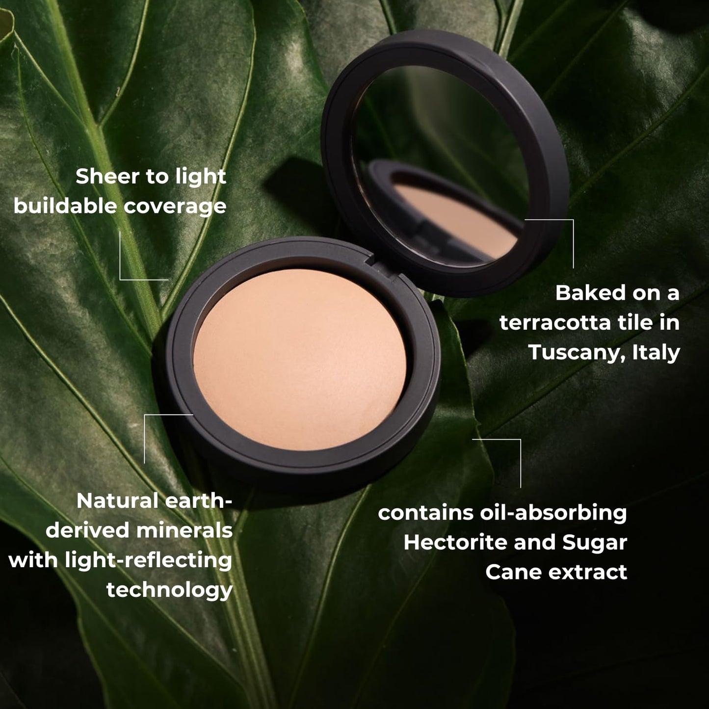 INIKA Organic Buildable Baked Mineral Foundation Compact Powder - Lightweight, Breathable Natural Base with Hydrating Squalane and Magnolia Bark Extract - Natural and Vegan Makeup, Nurture, 0.28 oz