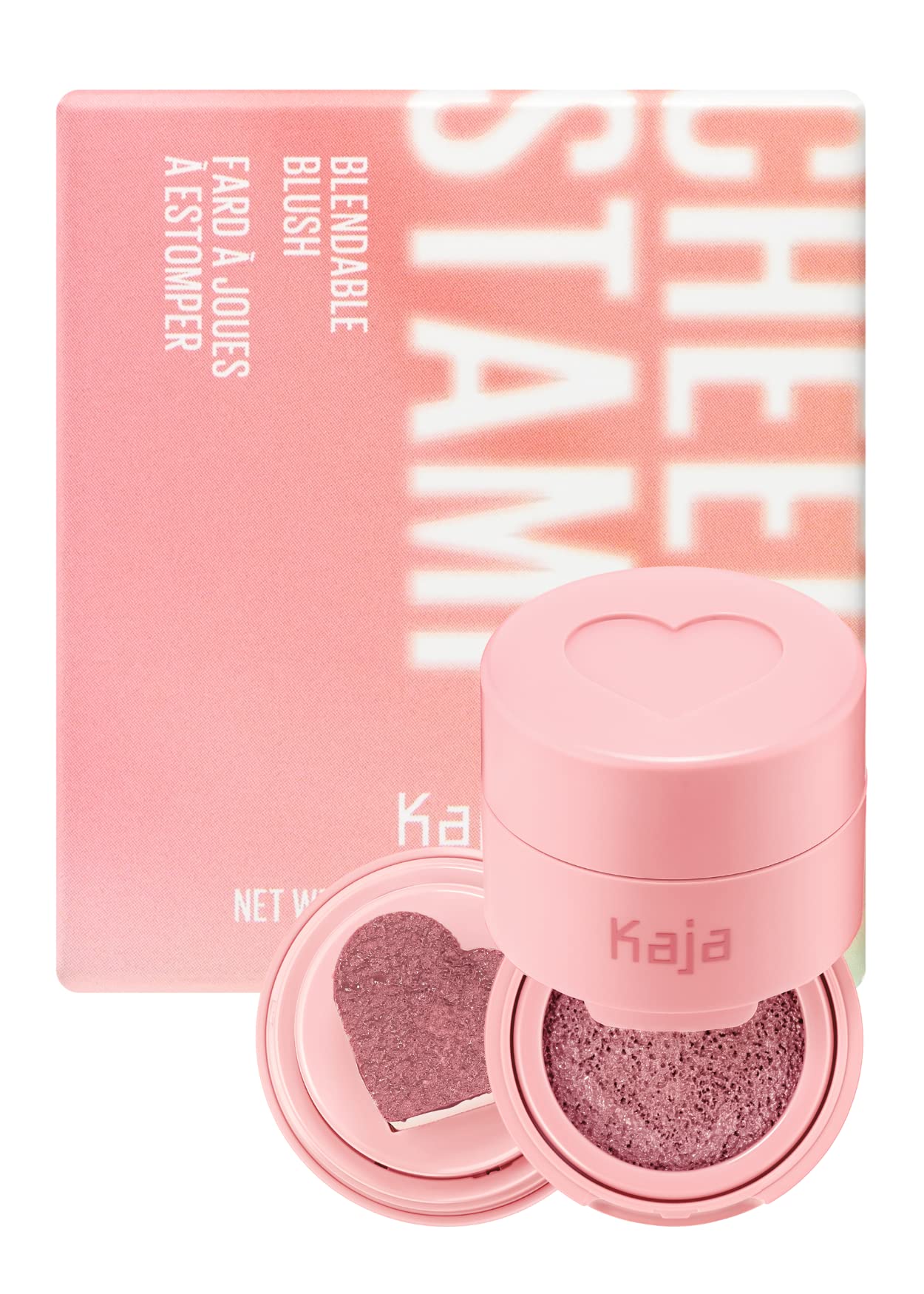 KAJA Blusher - Cheeky Stamp 05 Sassy | Kbeauty, Cute Makeup, Buildable & Blendable Shade with Heart-shaped Applicator, Sunkissed Finish, Travel size, Hygienic, Portable, Korean Makeup, 0.17 Oz