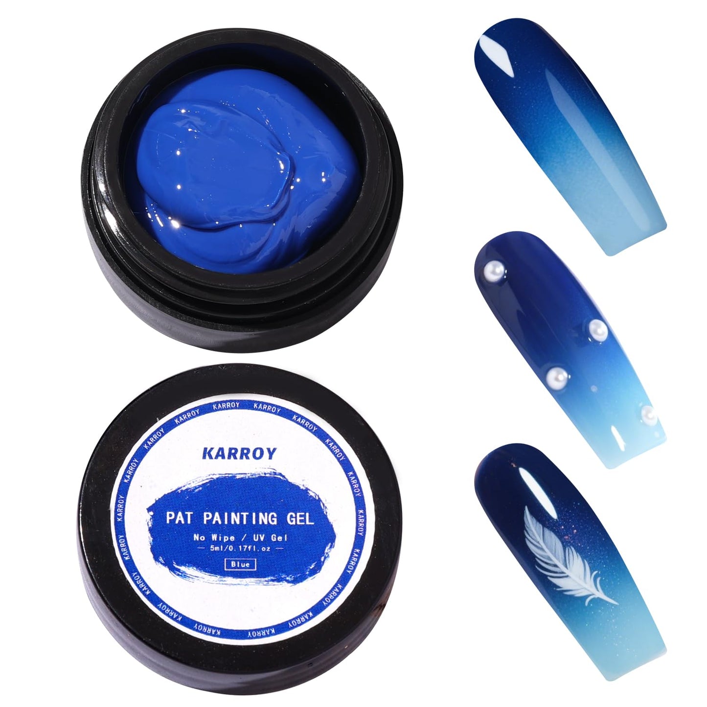 Ombre Nail Gel Set - 9 Colors Sponge Pat Paint for Floral Nail Art, No Wipe, UV/LED Curing