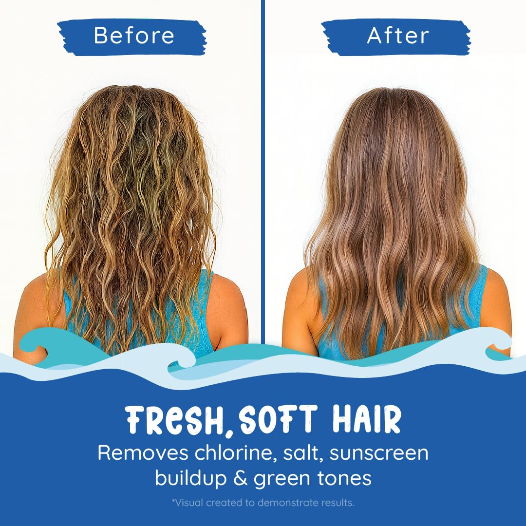 Fresh Monster Kids Swim Shampoo – Chlorine Removal Clarifying Shampoo for Swimmers – Sulfate-Free, Tear-Free, Post-Swim Hair Wash for Kids, 8.5 oz