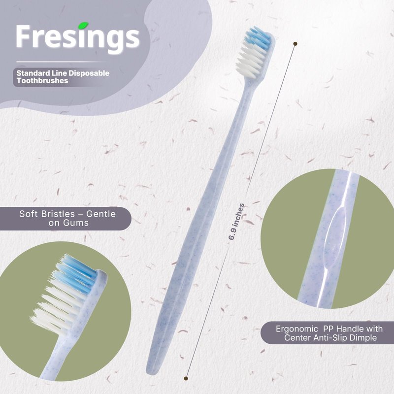 Fresings 120-Pack Disposable Toothbrushes Individually Wrapped, Soft PBT Bristle Bulk Travel Manual Toothbrushes for Adults & Kids, Guest Bathroom, Hotel, Camping, Donation – 4 Gemstone Colors
