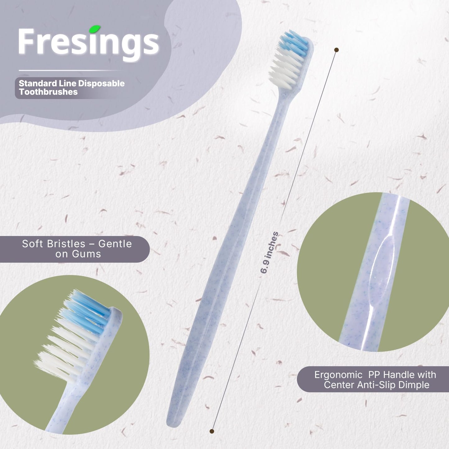 Fresings 120-Pack Disposable Toothbrushes Individually Wrapped, Soft PBT Bristle Bulk Travel Manual Toothbrushes for Adults & Kids, Guest Bathroom, Hotel, Camping, Donation – 4 Gemstone Colors
