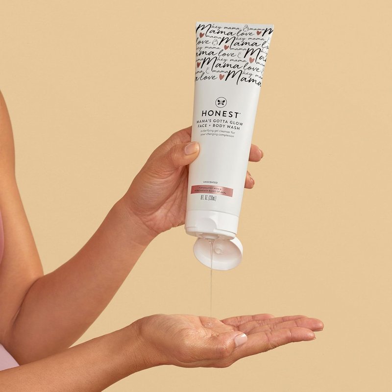 Mama's Gotta Glow Face & Body Wash - Pregnancy Safe AHA Exfoliating Cleanser | 8 fl oz